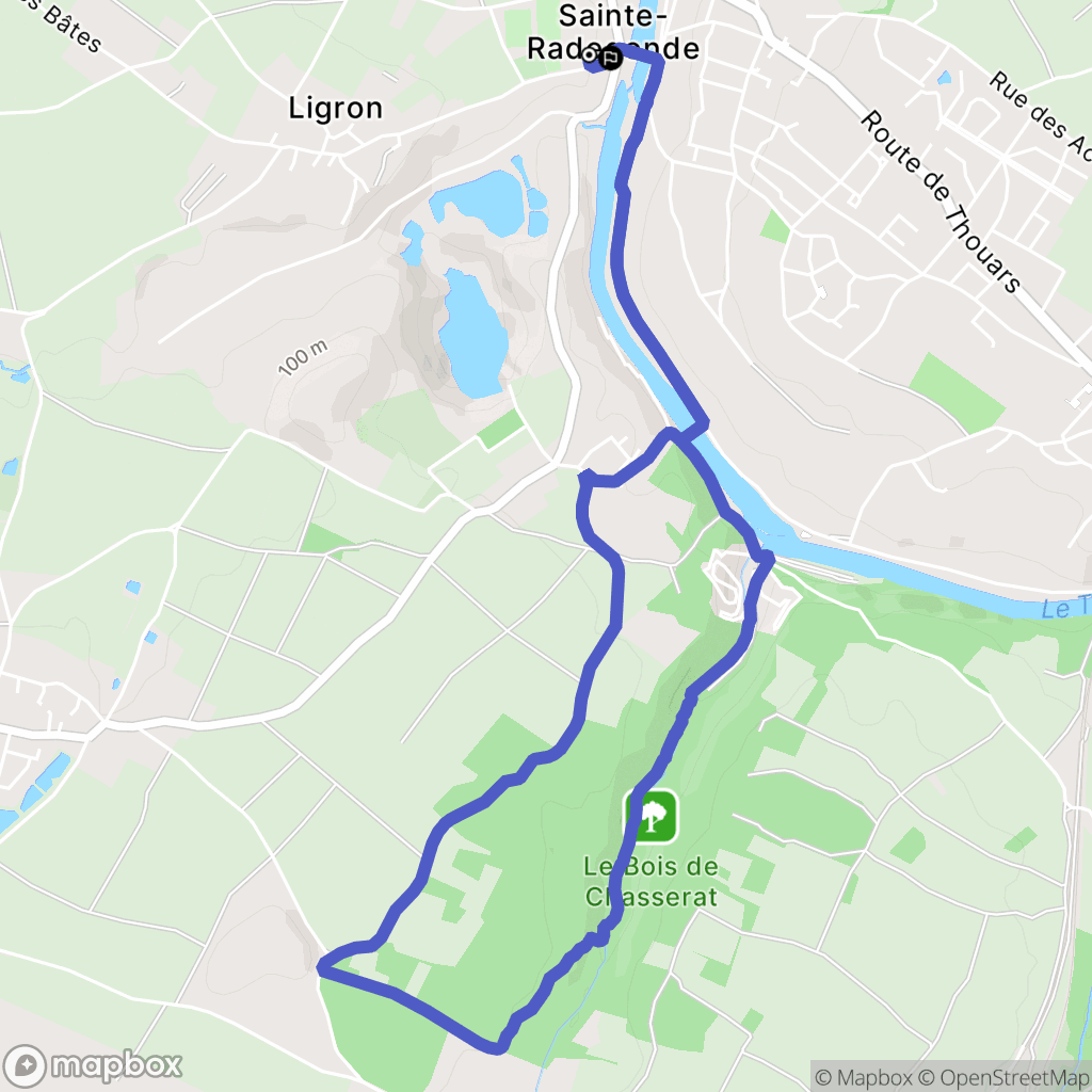 Thouars : carte du parcours de randonnée - France