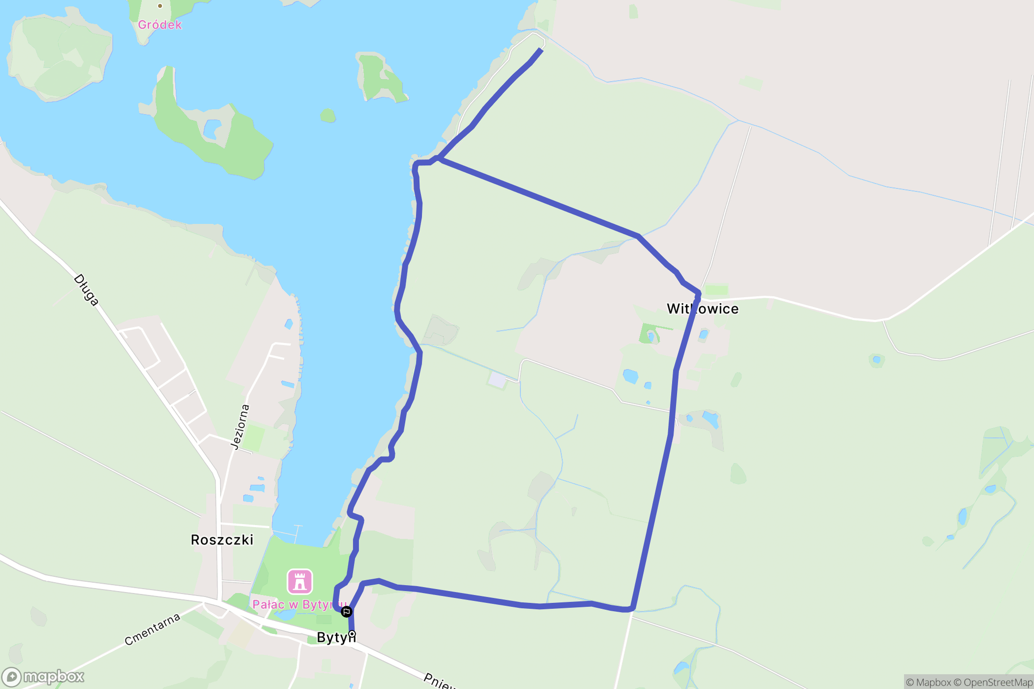 Bytyń: mapa trasy - Poland