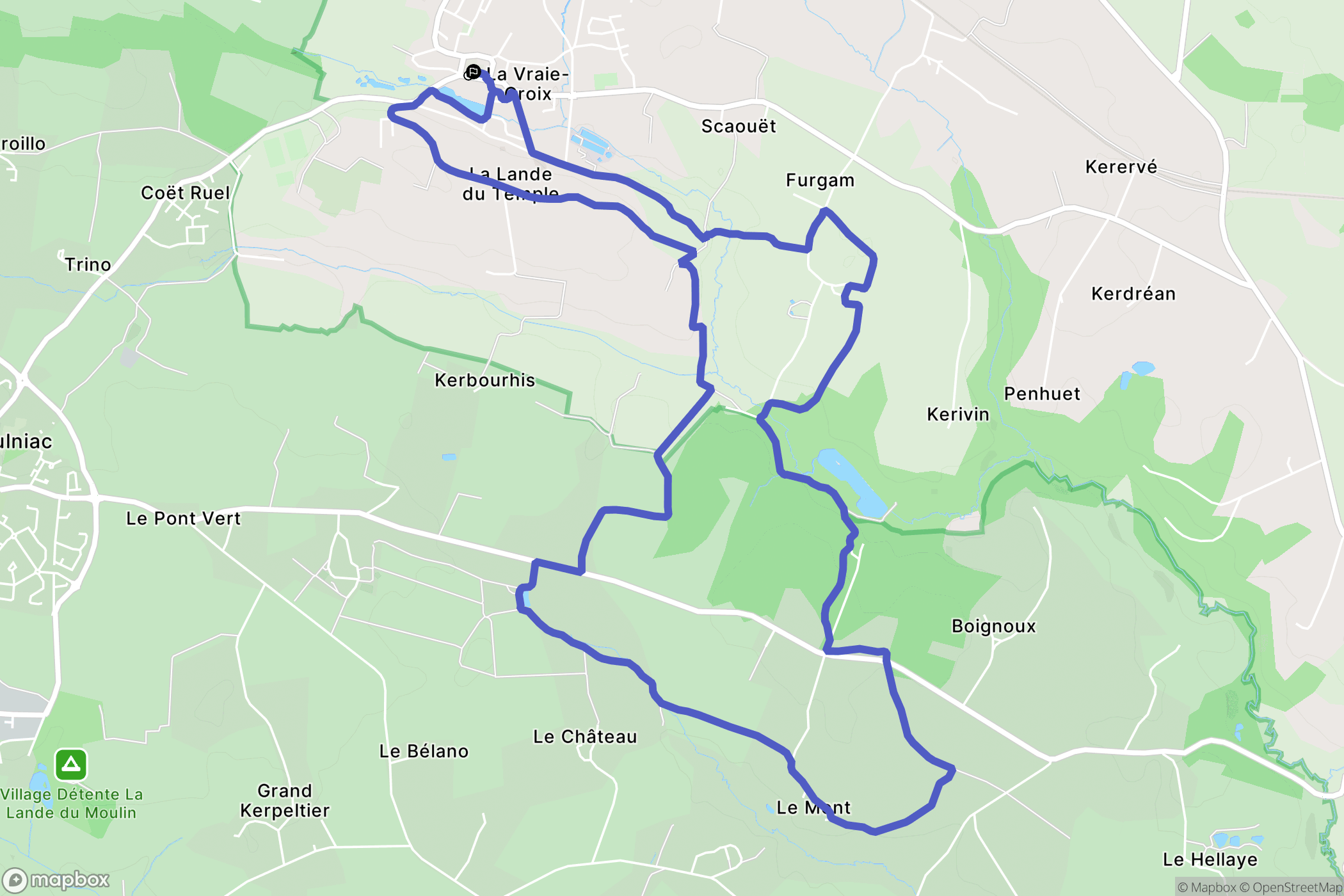 La Vraie-Croix : carte du parcours de randonnée - France
