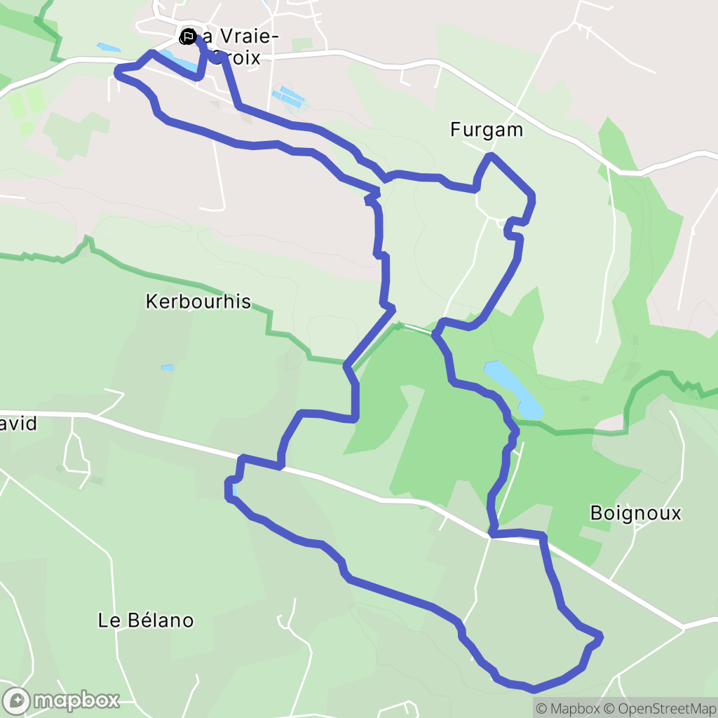 La Vraie-Croix : carte du parcours de randonnée - France