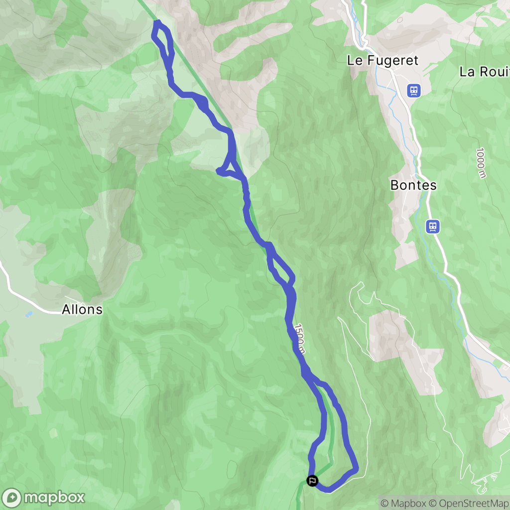 Annot : carte du parcours de randonnée - France