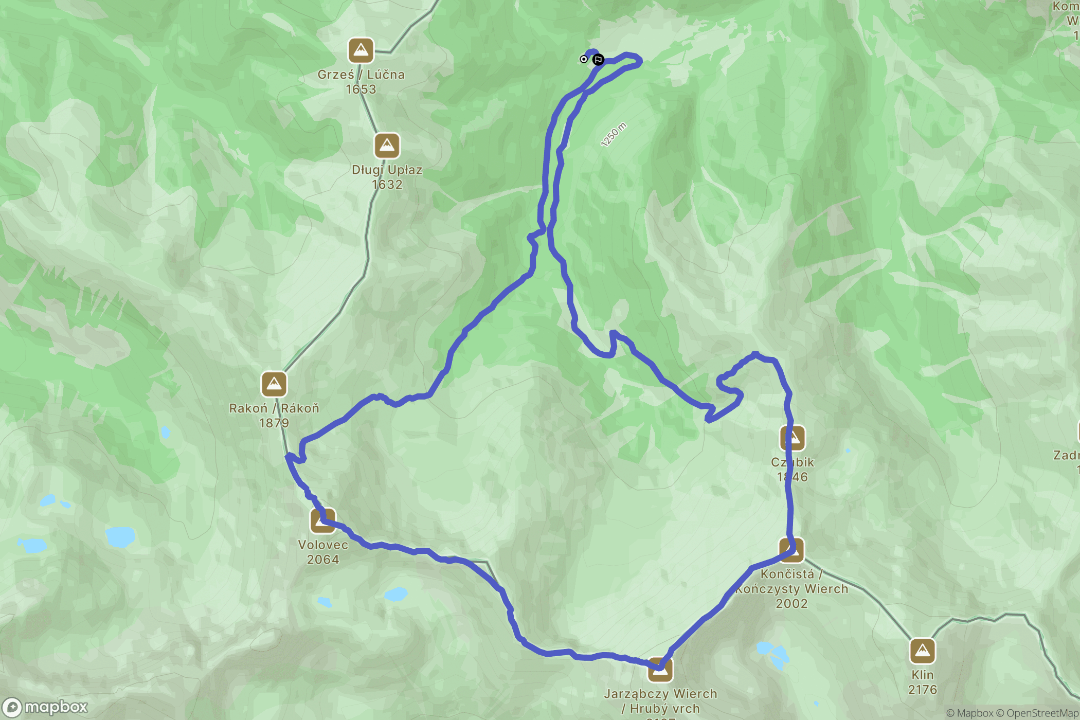 Dolina Chochołowska: mapa trasy - Poland
