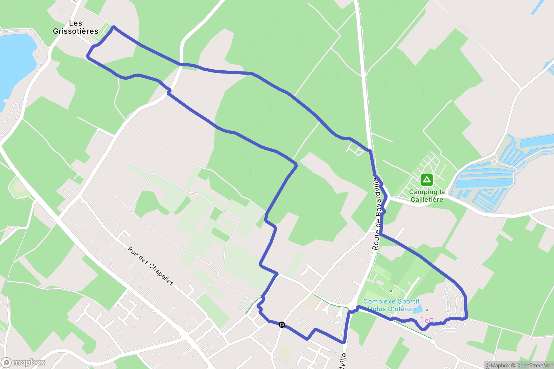 Dolus-d'Oléron : carte du parcours de randonnée - France