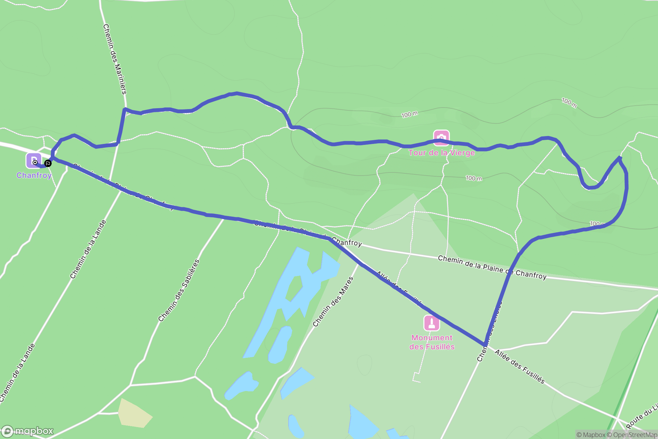 Arbonne-la-Forêt : carte du parcours de randonnée - France