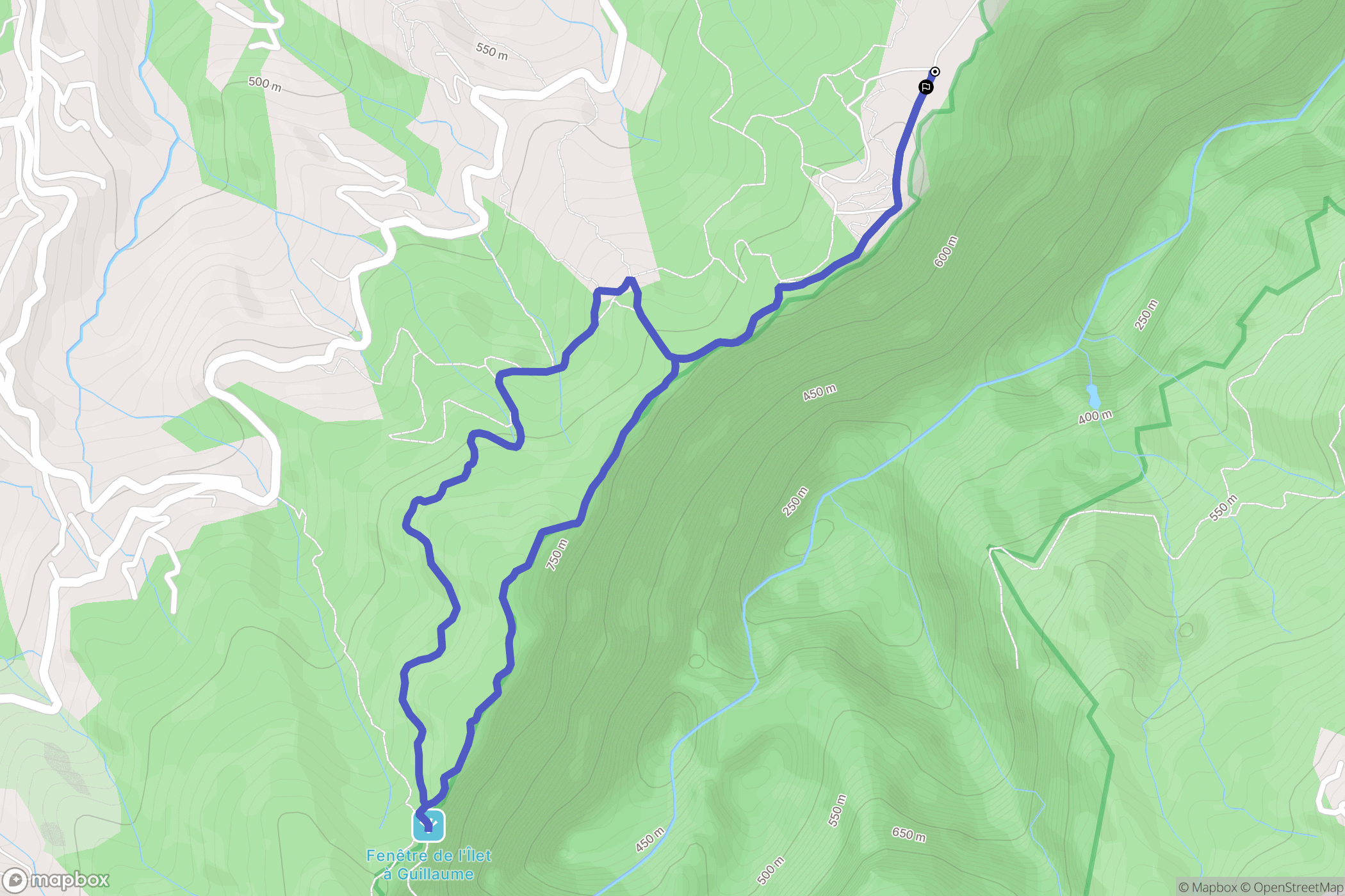 Saint-Denis : carte du parcours de randonnée - France