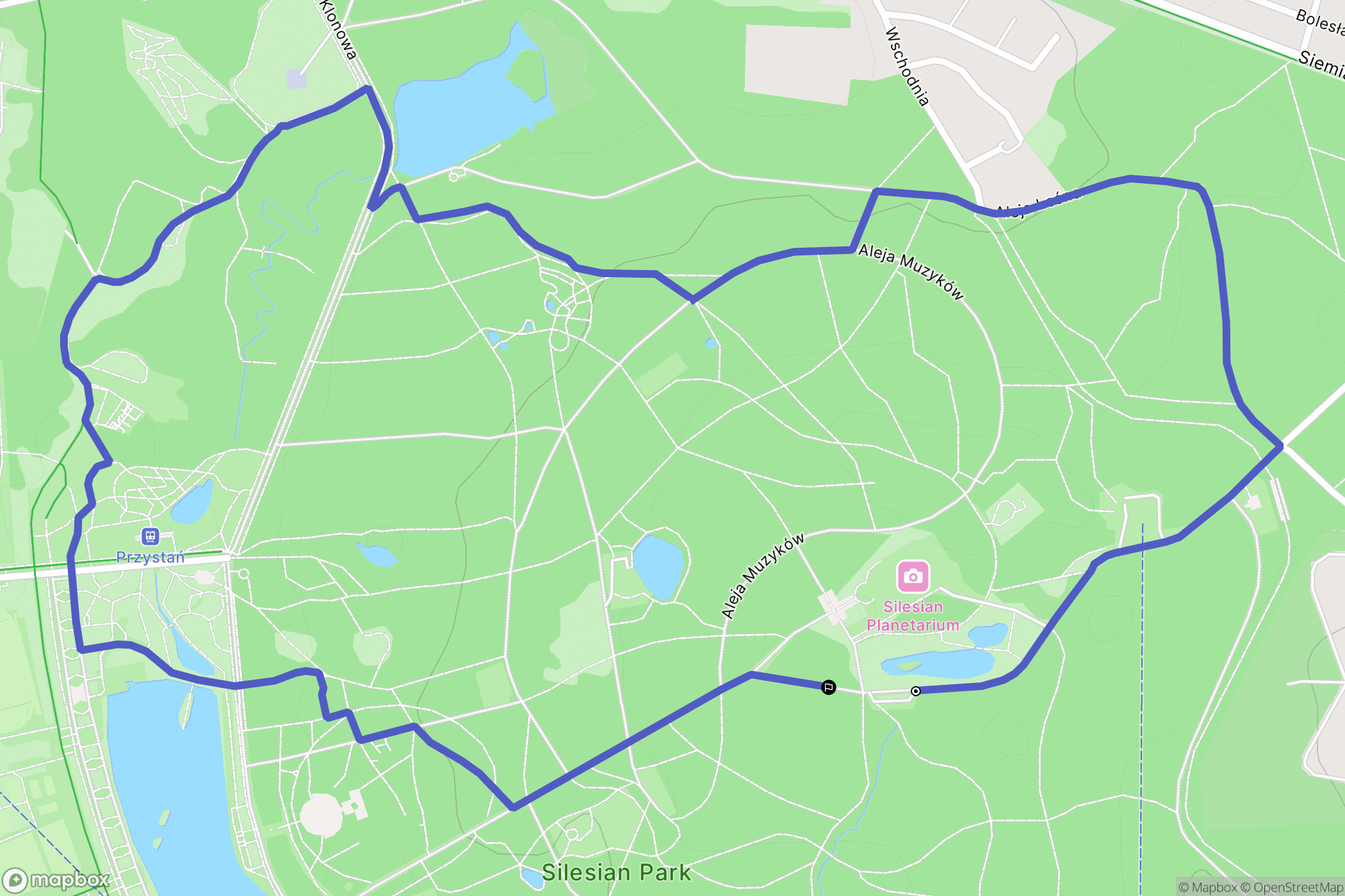 Chorzów: mapa trasy - Poland