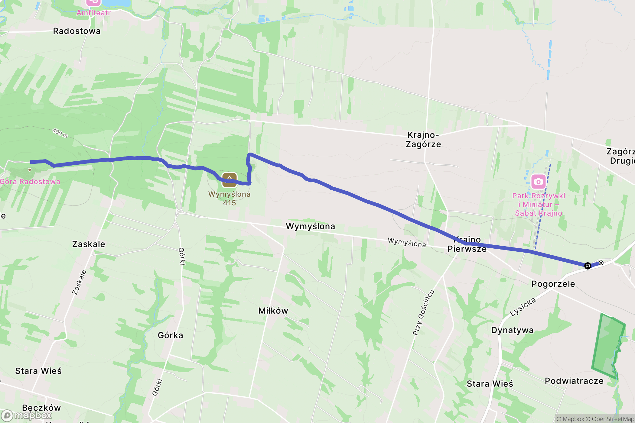 Krajno Pierwsze: mapa trasy - Poland
