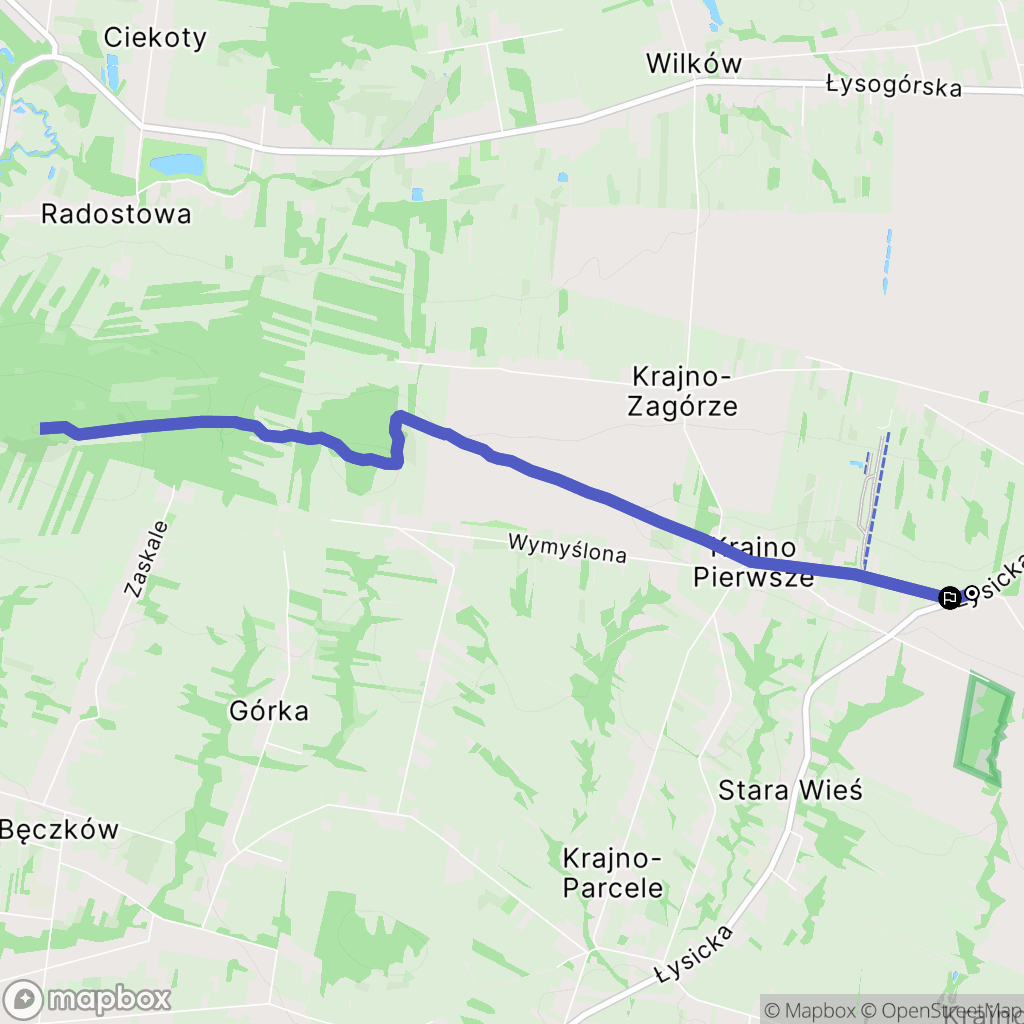 Krajno Pierwsze: mapa trasy - Poland