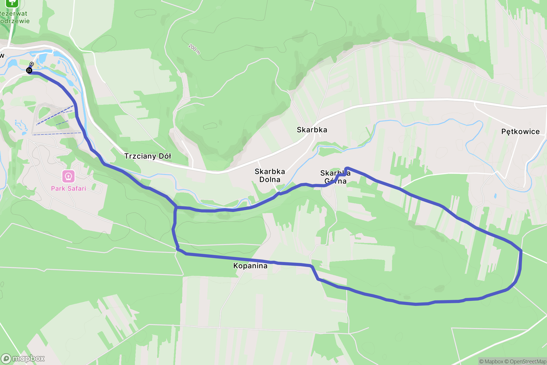 Bałtów: mapa trasy - Poland
