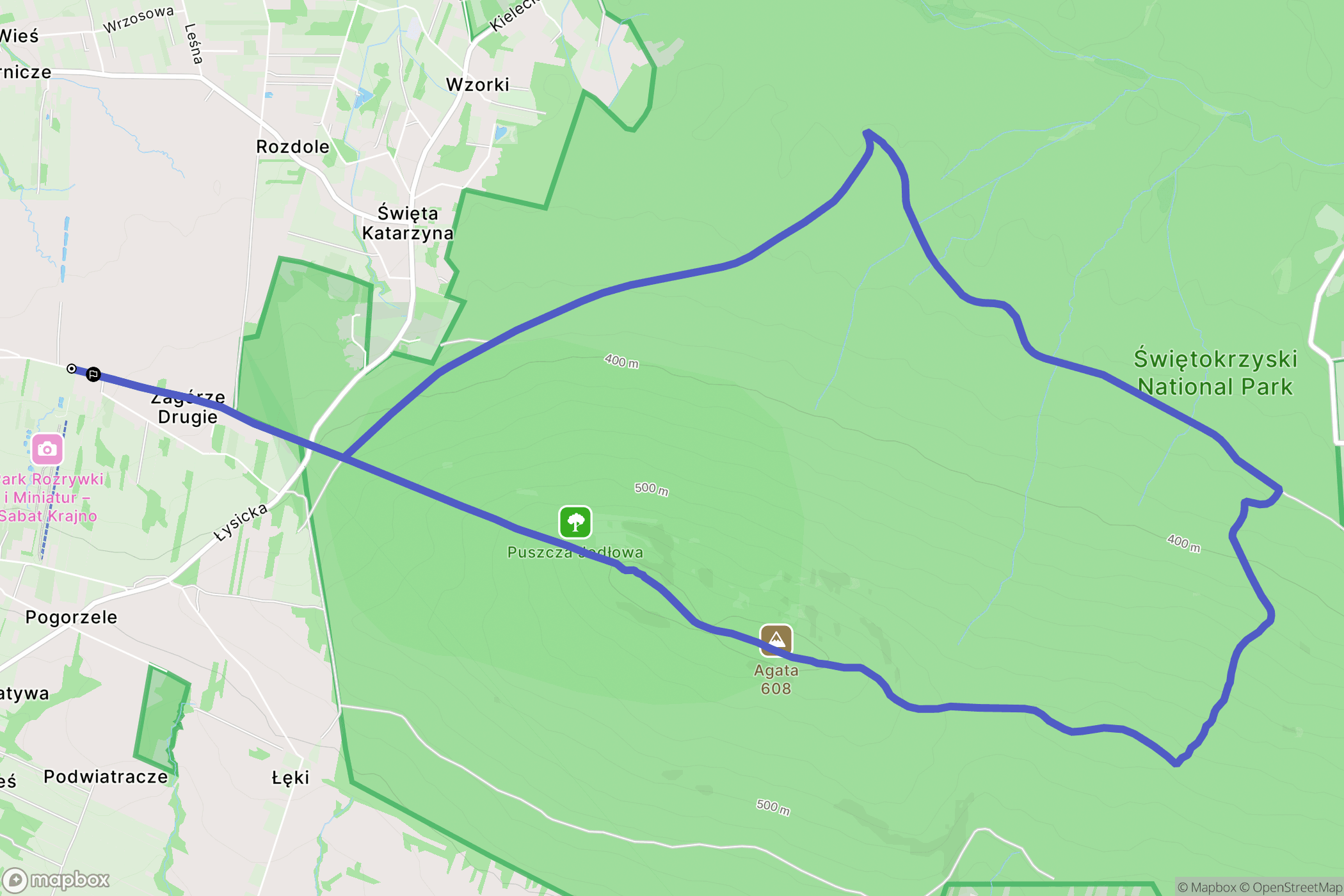 Krajno-Zagórze: mapa trasy - Poland