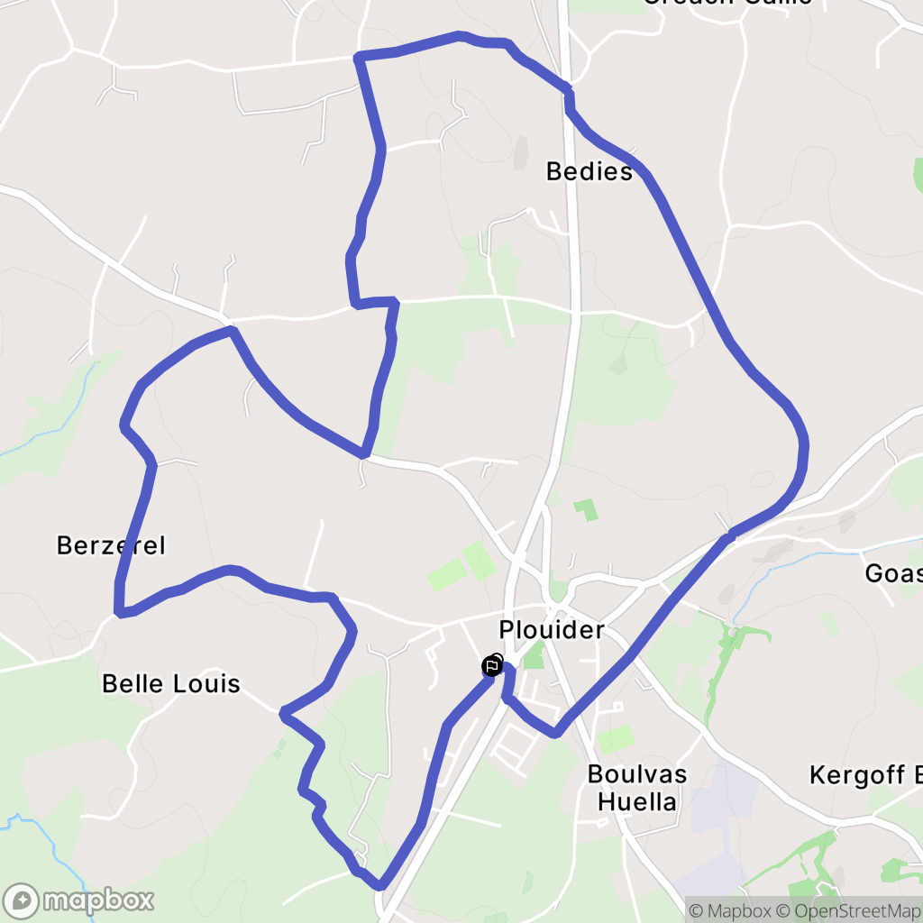Plouider : carte du parcours de randonnée - France