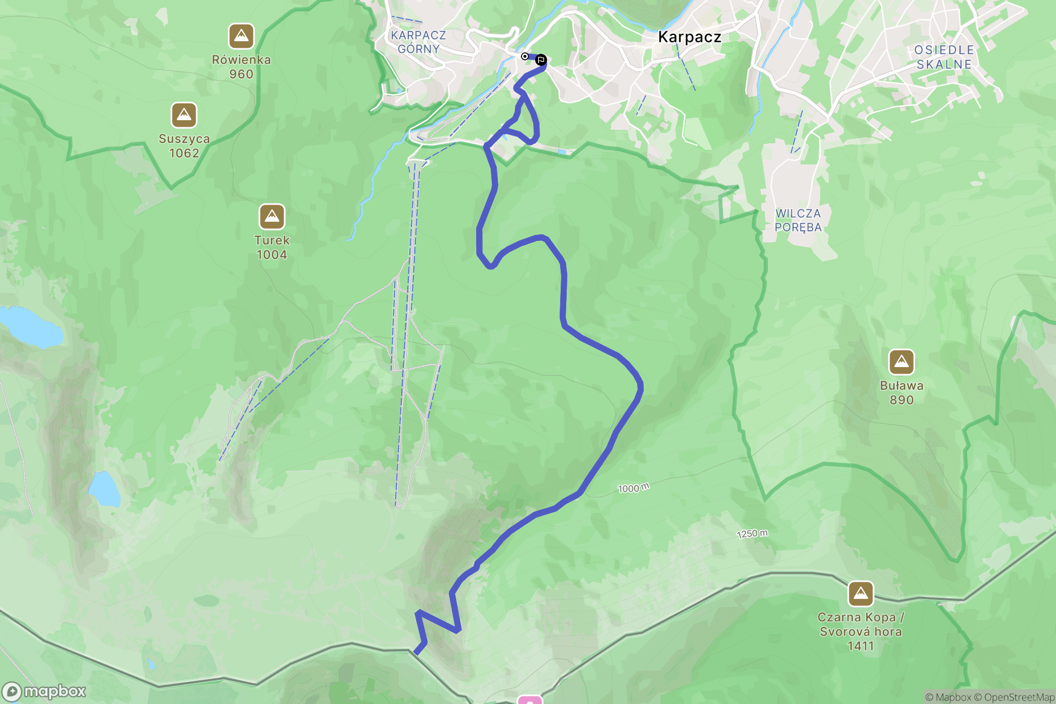 Karpacz: mapa trasy - Poland