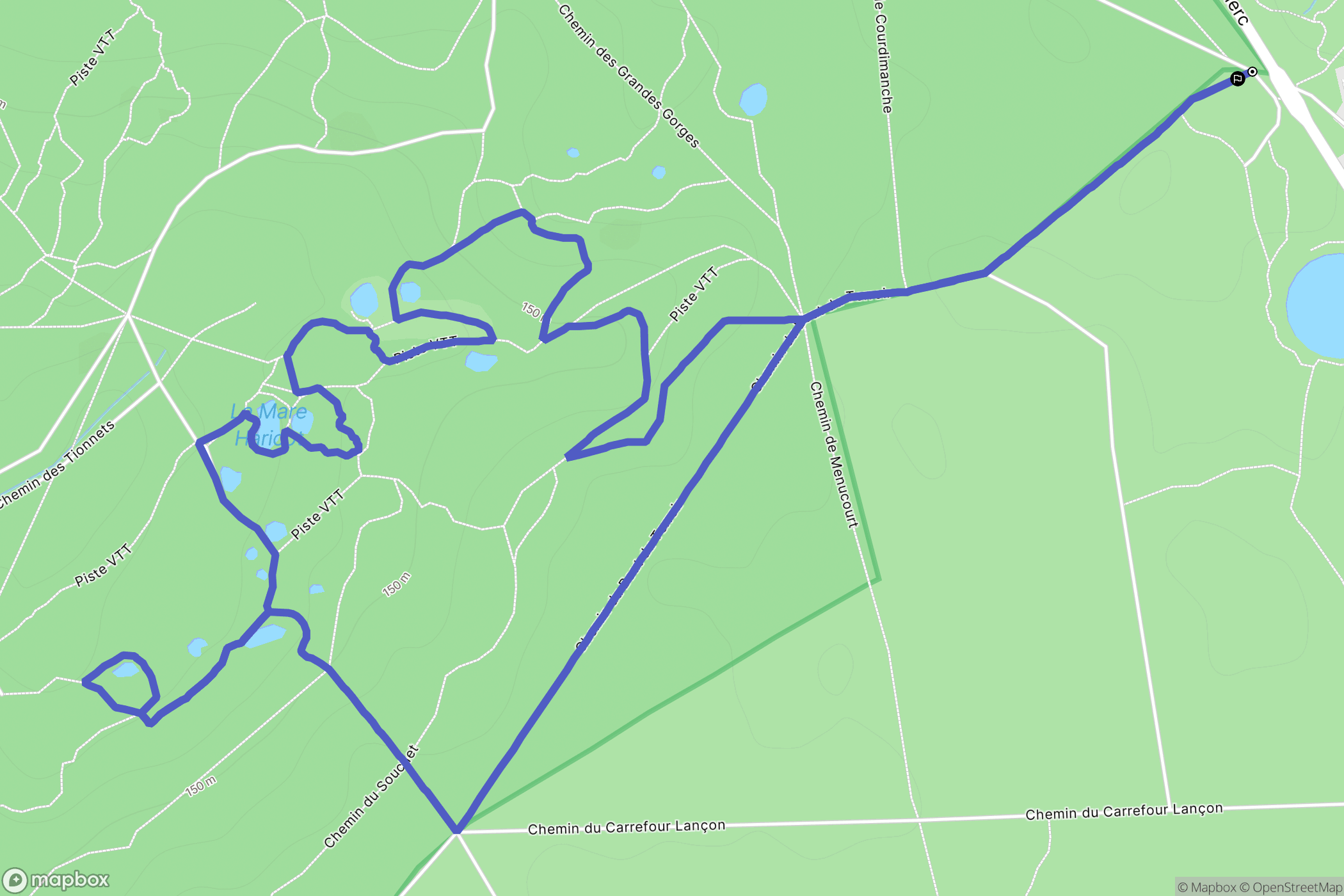 Vaux-sur-Seine : carte du parcours de randonnée - France