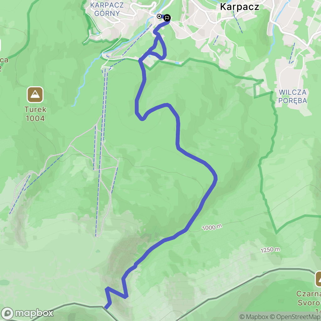 Karpacz: mapa trasy - Poland