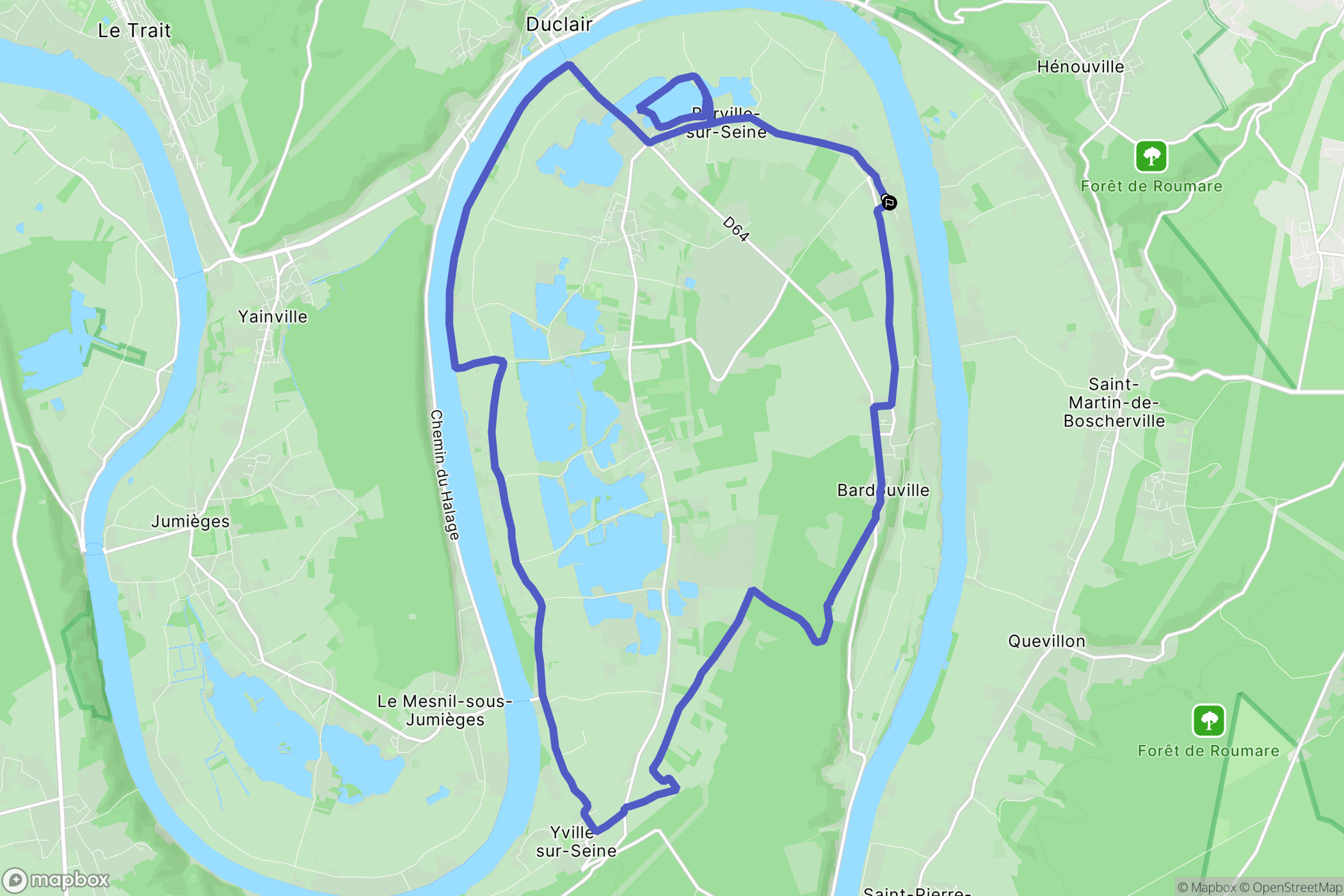 Anneville-Ambourville : carte du parcours de randonnée - France