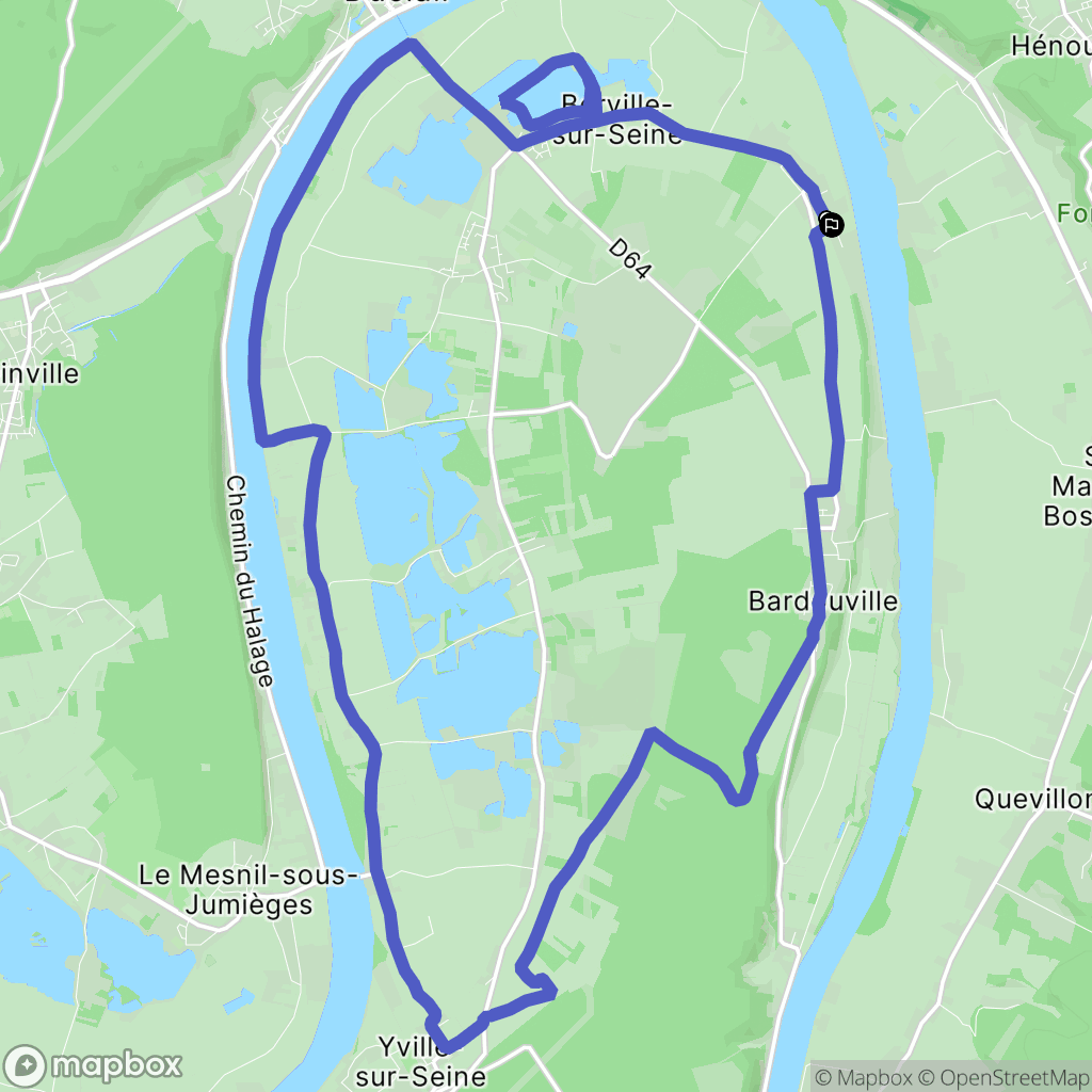 Anneville-Ambourville : carte du parcours de randonnée - France