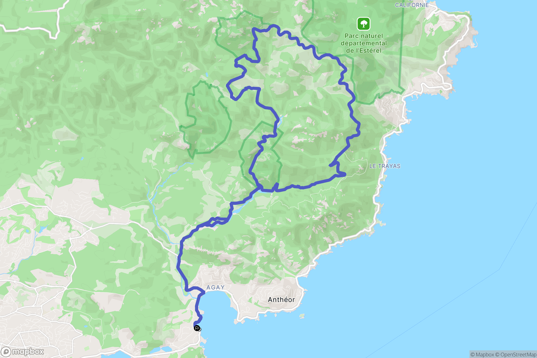 Saint-Raphaël : carte du parcours de randonnée - France