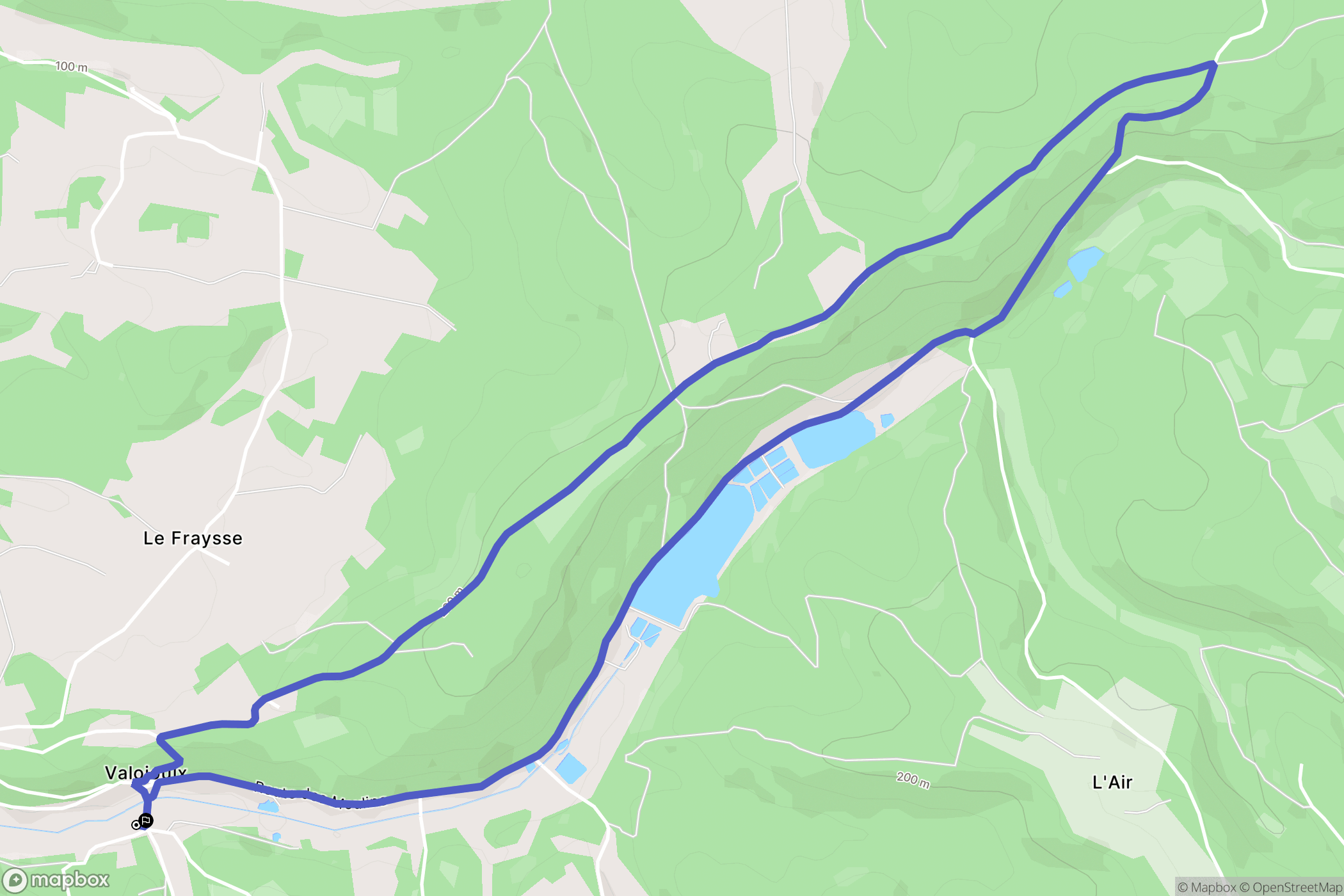 Valojoulx : carte du parcours de randonnée - France