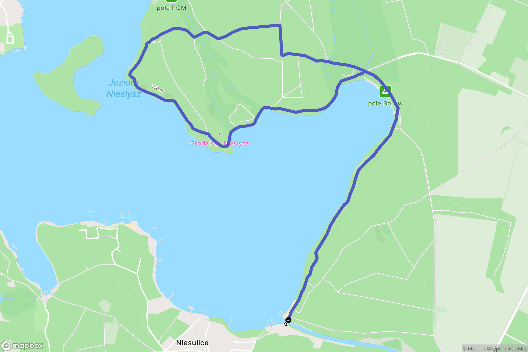 Niesulice: mapa trasy - Poland