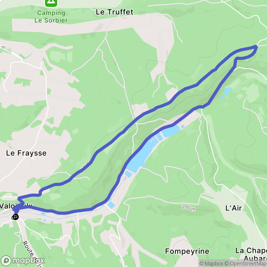 Valojoulx : carte du parcours de randonnée - France