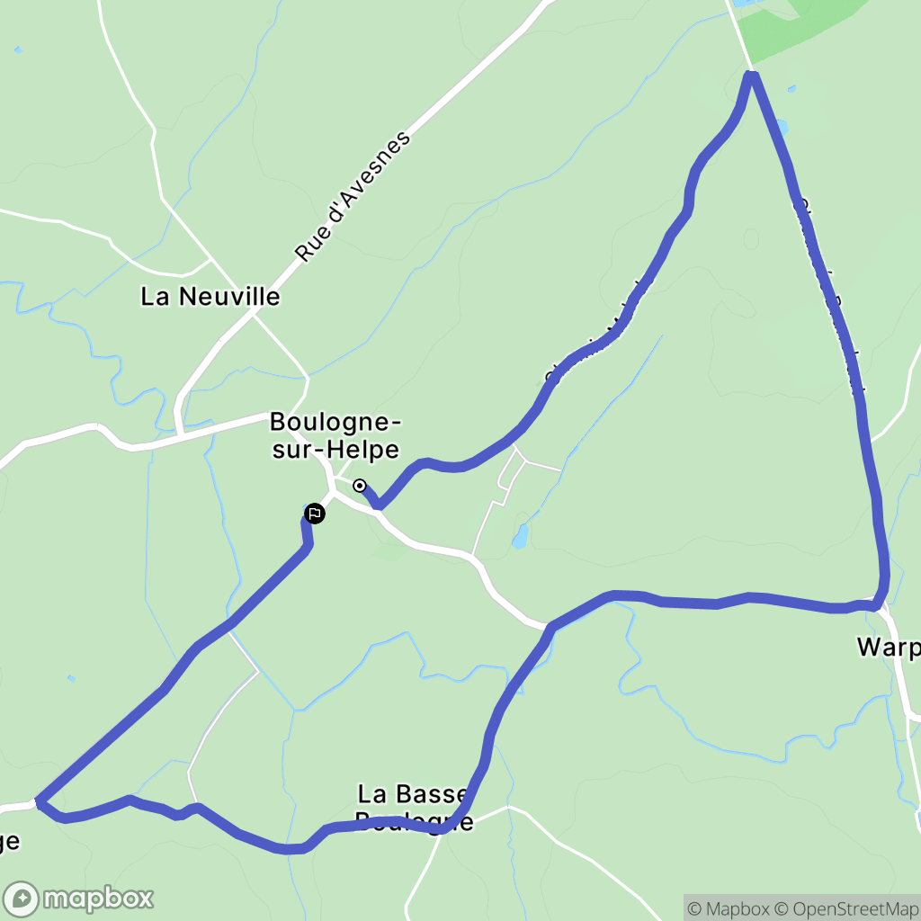 Boulogne-sur-Helpe : carte du parcours de randonnée - France