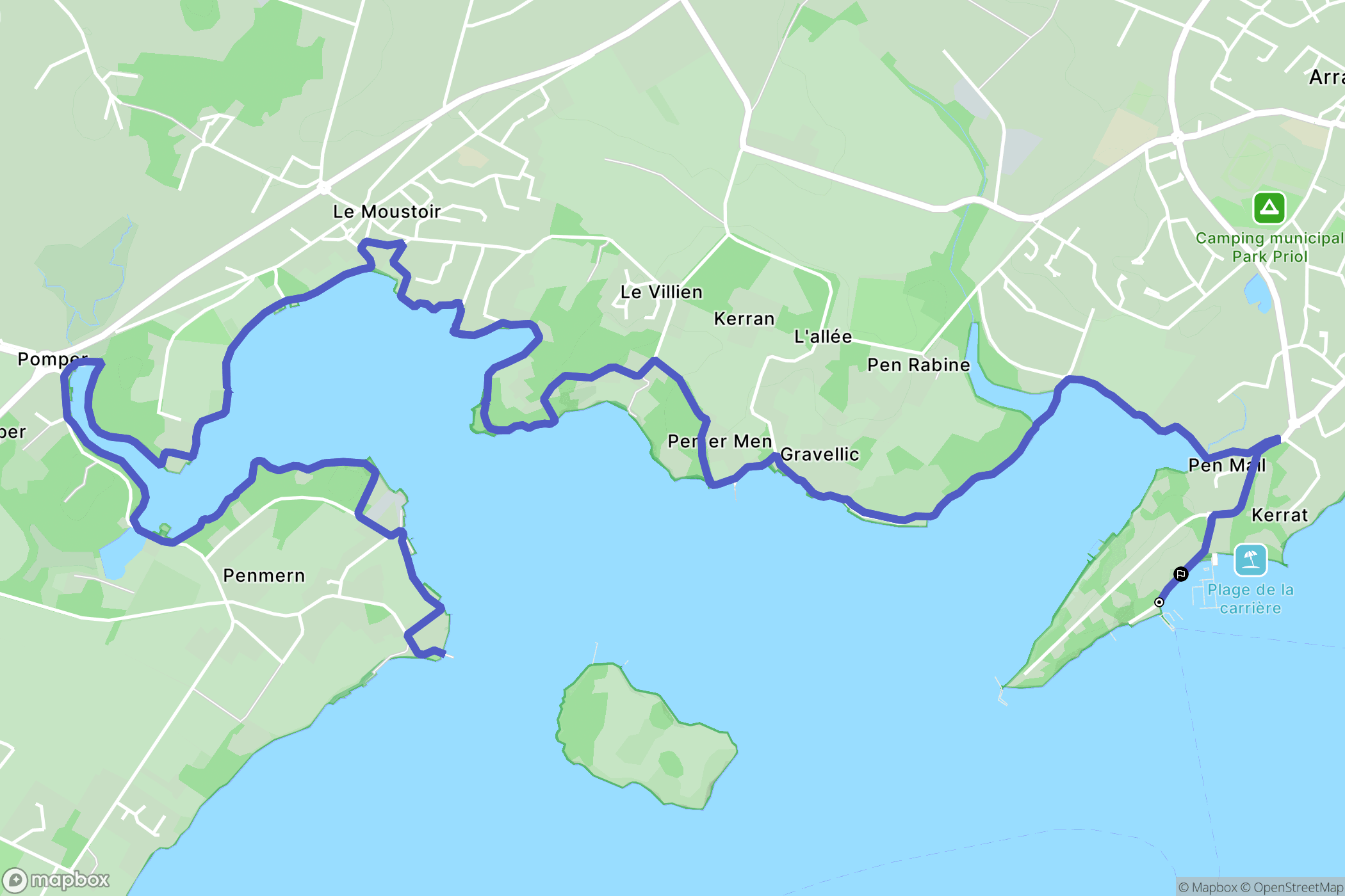 Arradon : carte du parcours de randonnée - France