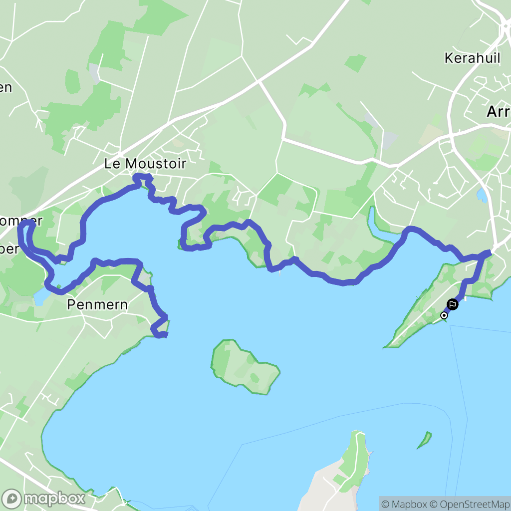 Arradon : carte du parcours de randonnée - France