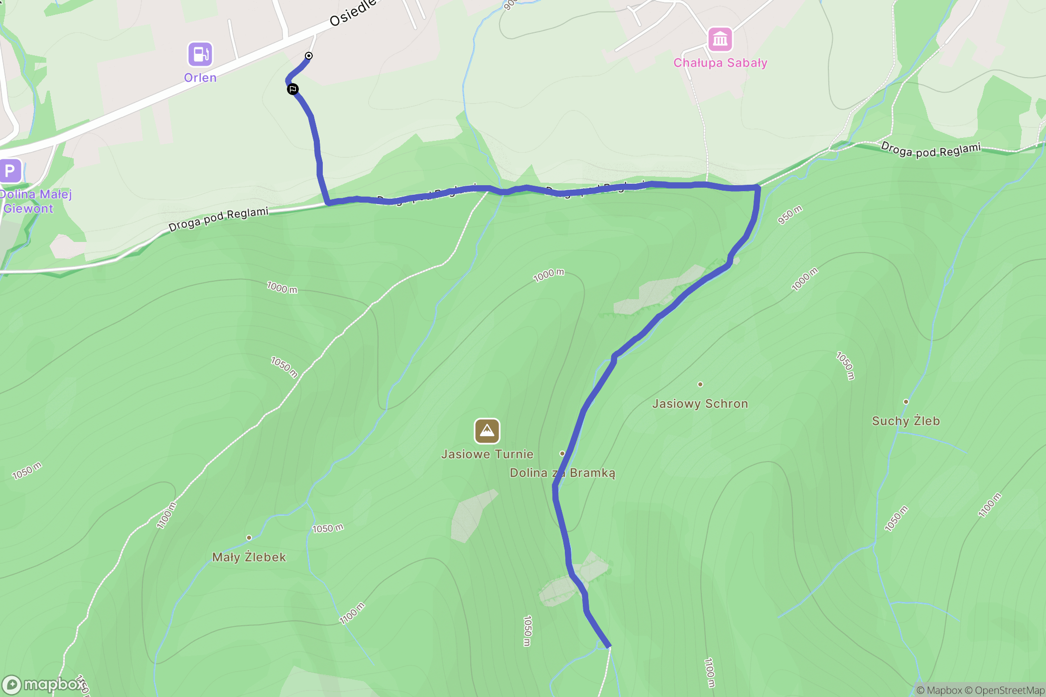 Zakopane: mapa trasy - Poland
