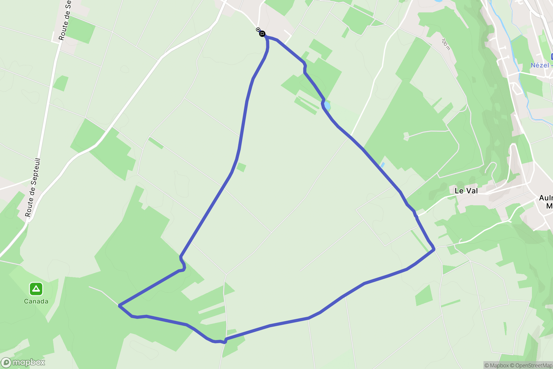 Épône : carte du parcours de randonnée - France