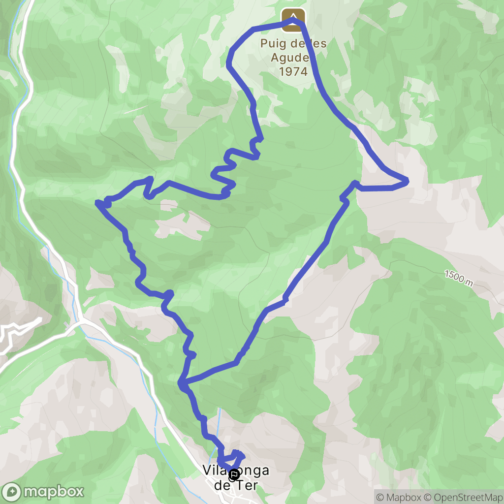 Vilallonga de Ter : carte du parcours de randonnée - Spain