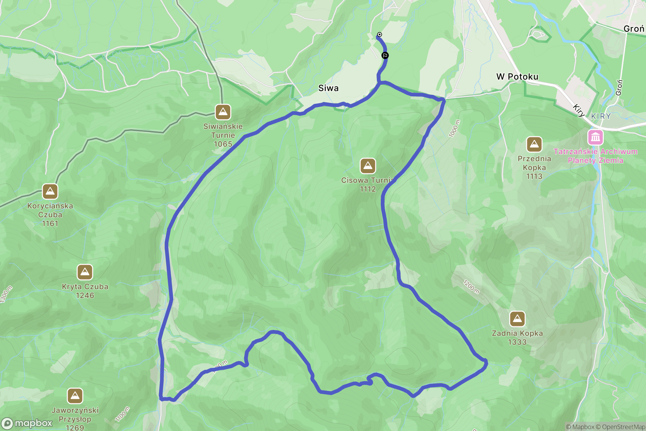 Kościelisko: mapa trasy - Poland