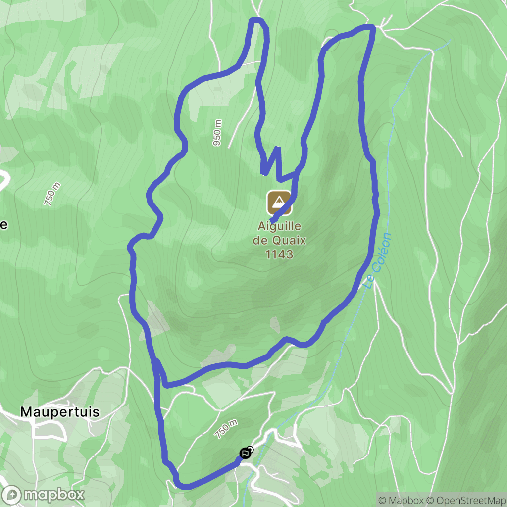 Quaix-en-Chartreuse : carte du parcours de randonnée - France