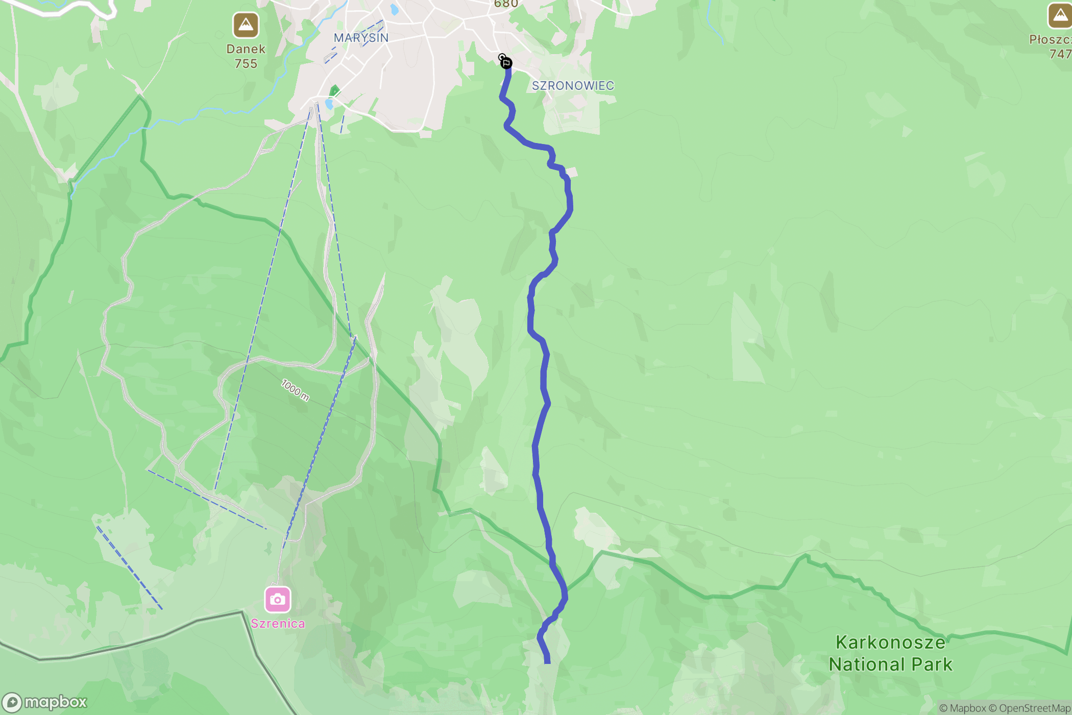 Szklarska Poręba: mapa trasy - Poland