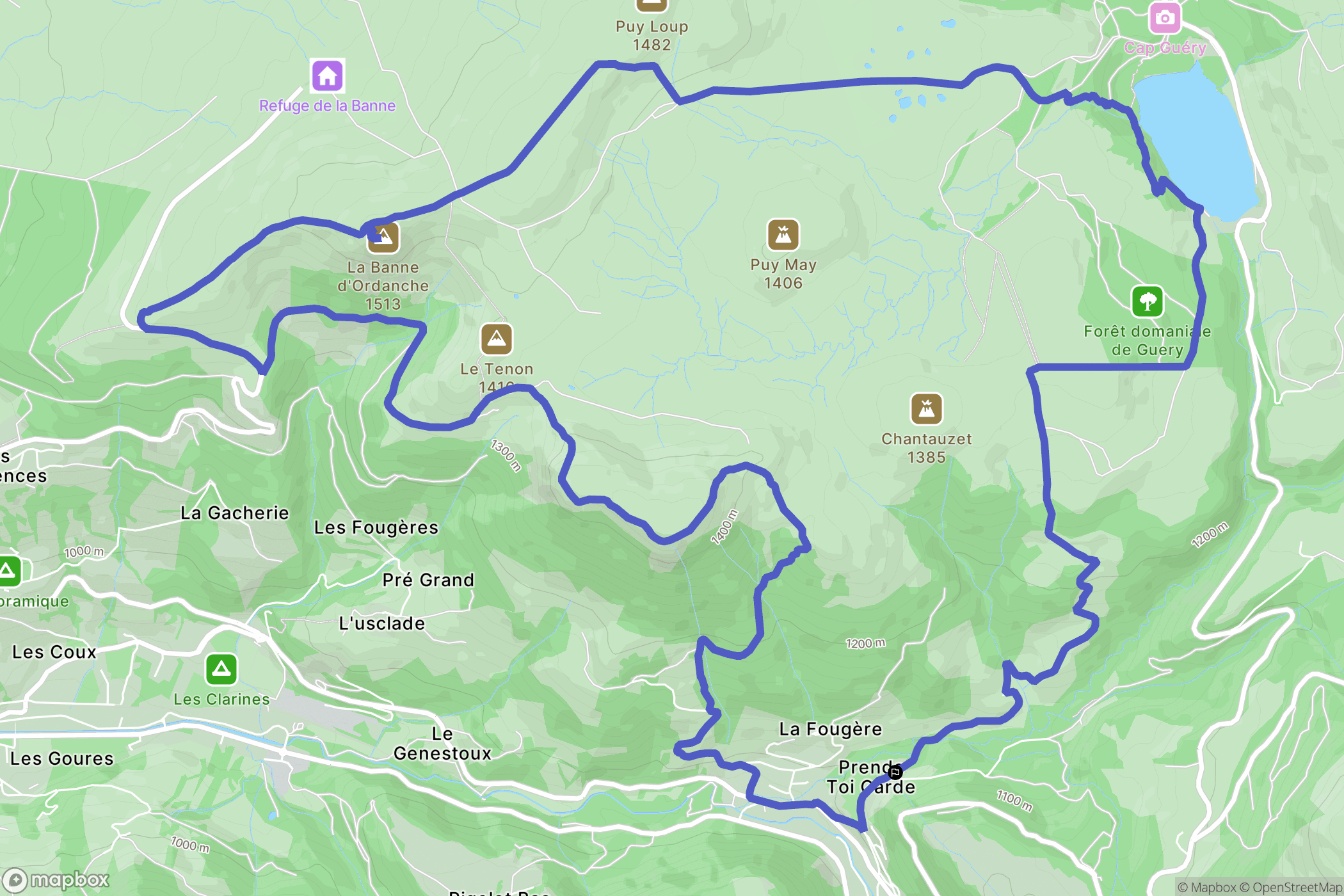 Mont-Dore : carte du parcours de randonnée - France