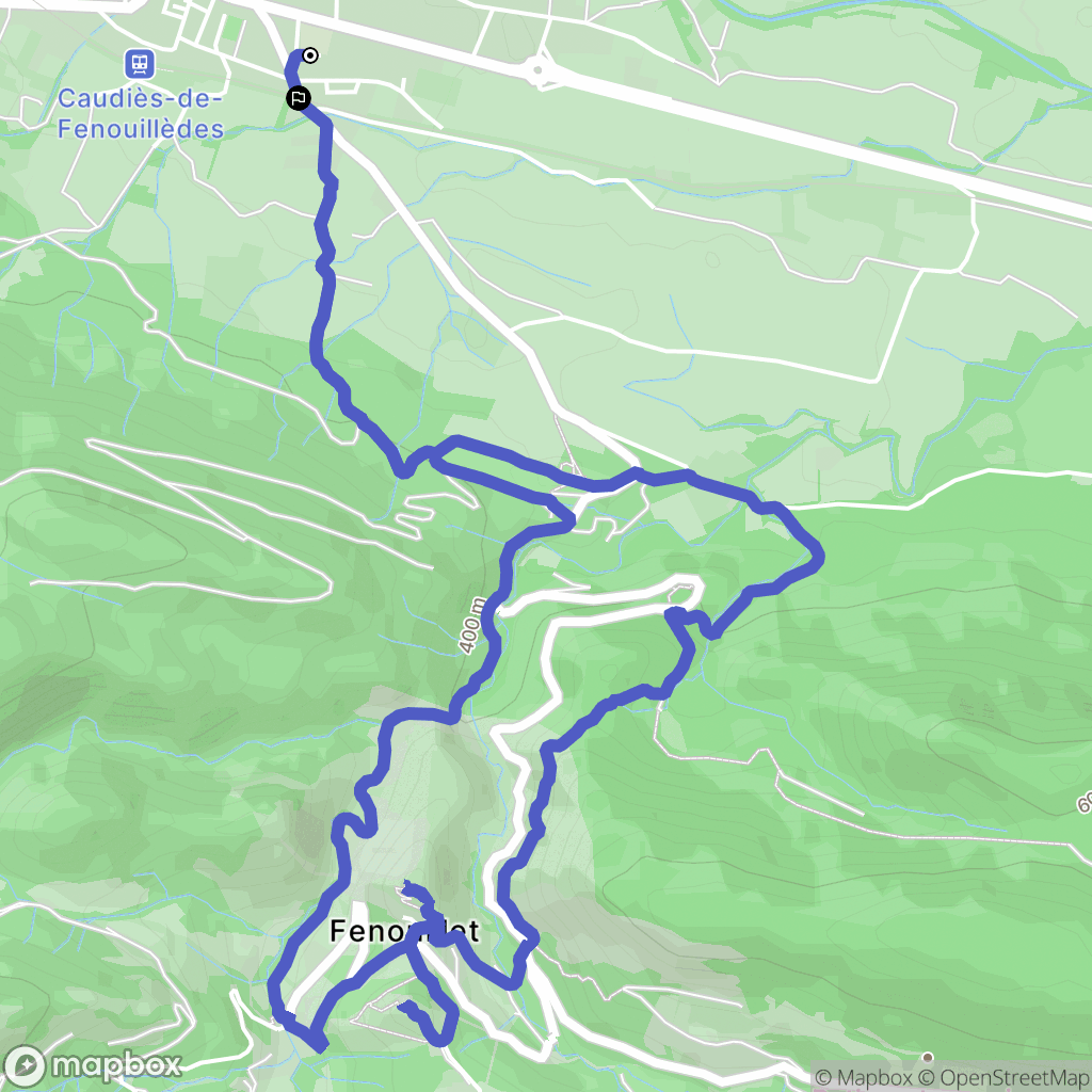 Caudiès-de-Fenouillèdes : carte du parcours de randonnée - France