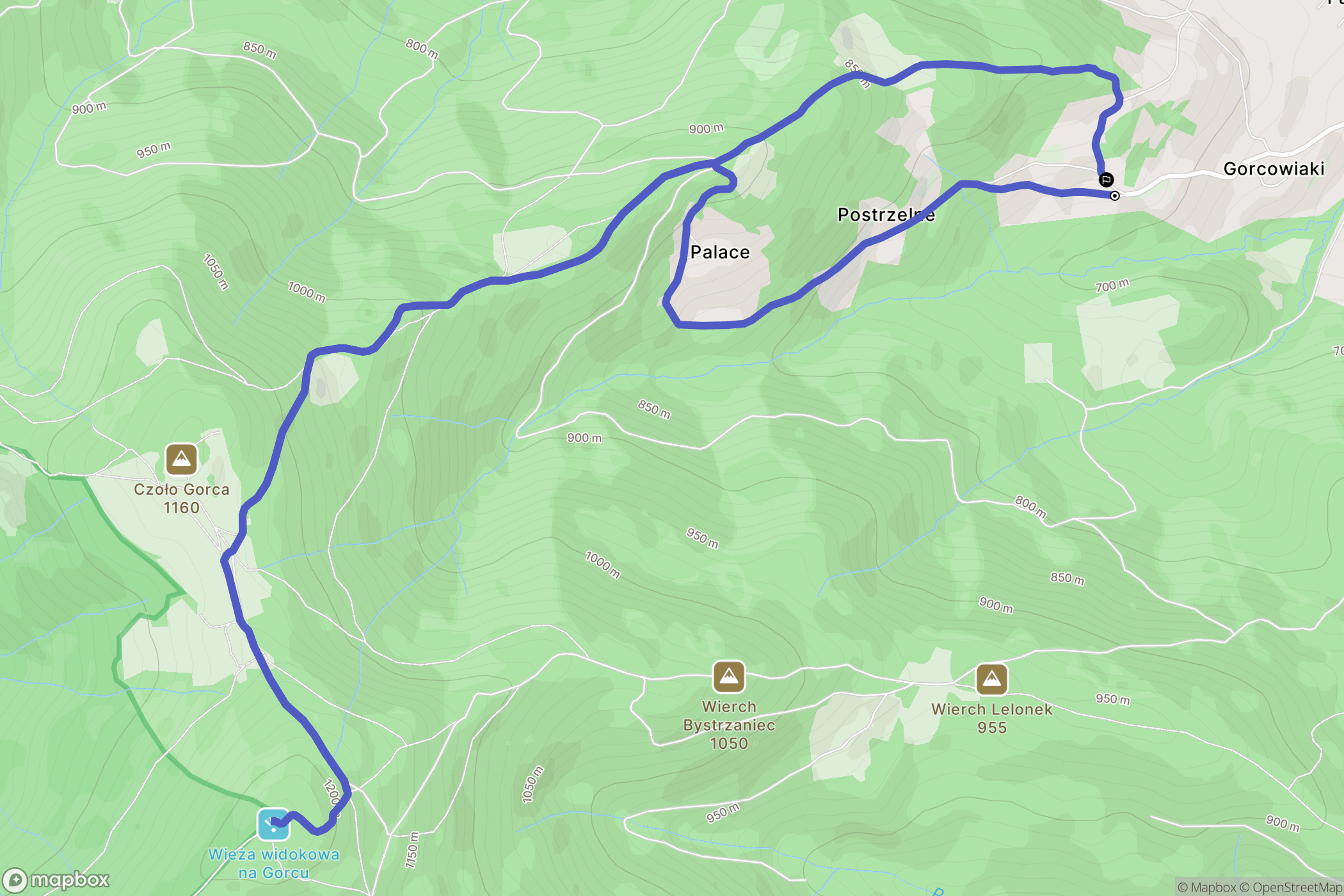 Zasadne: mapa trasy - Poland