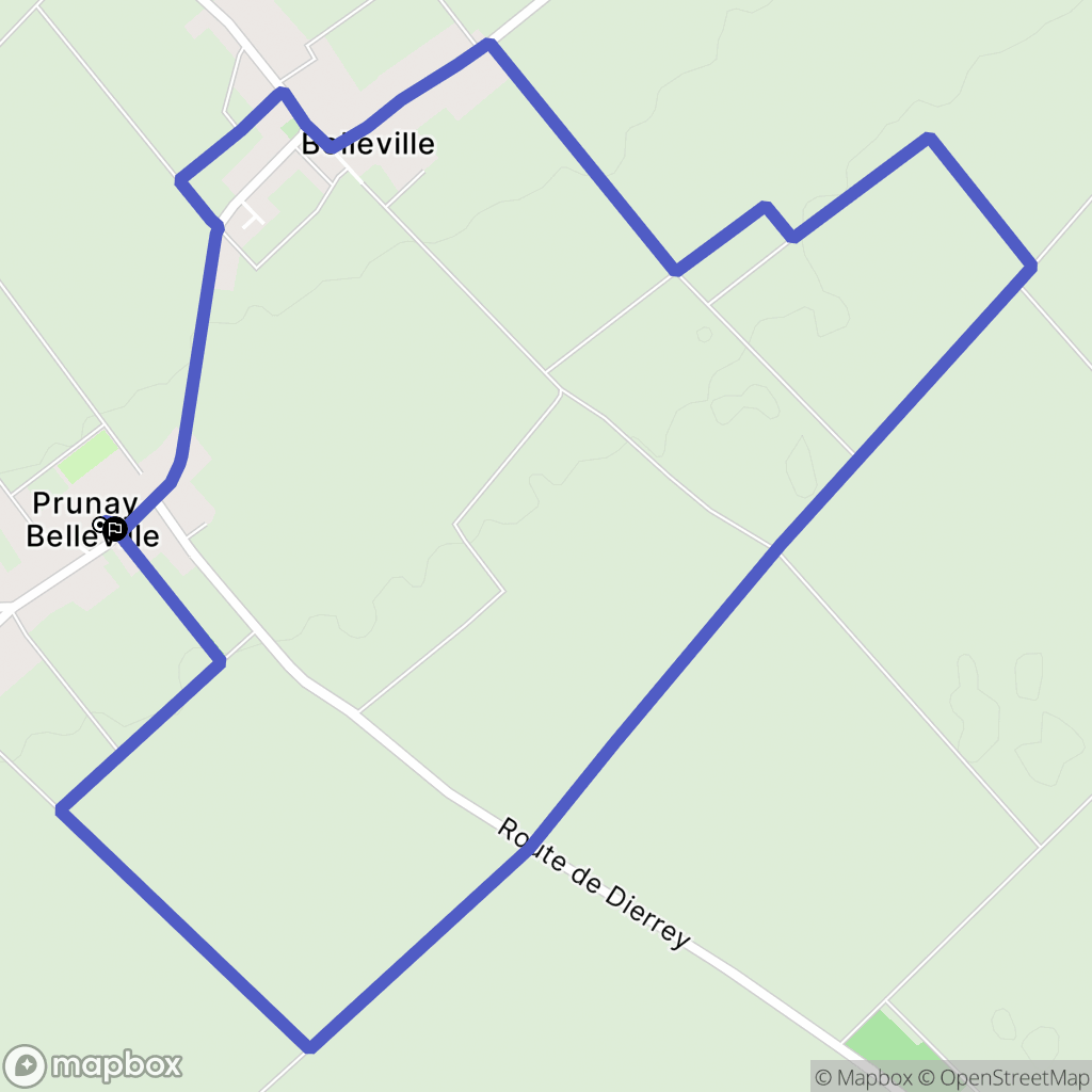 Prunay-Belleville : carte du parcours de randonnée - France