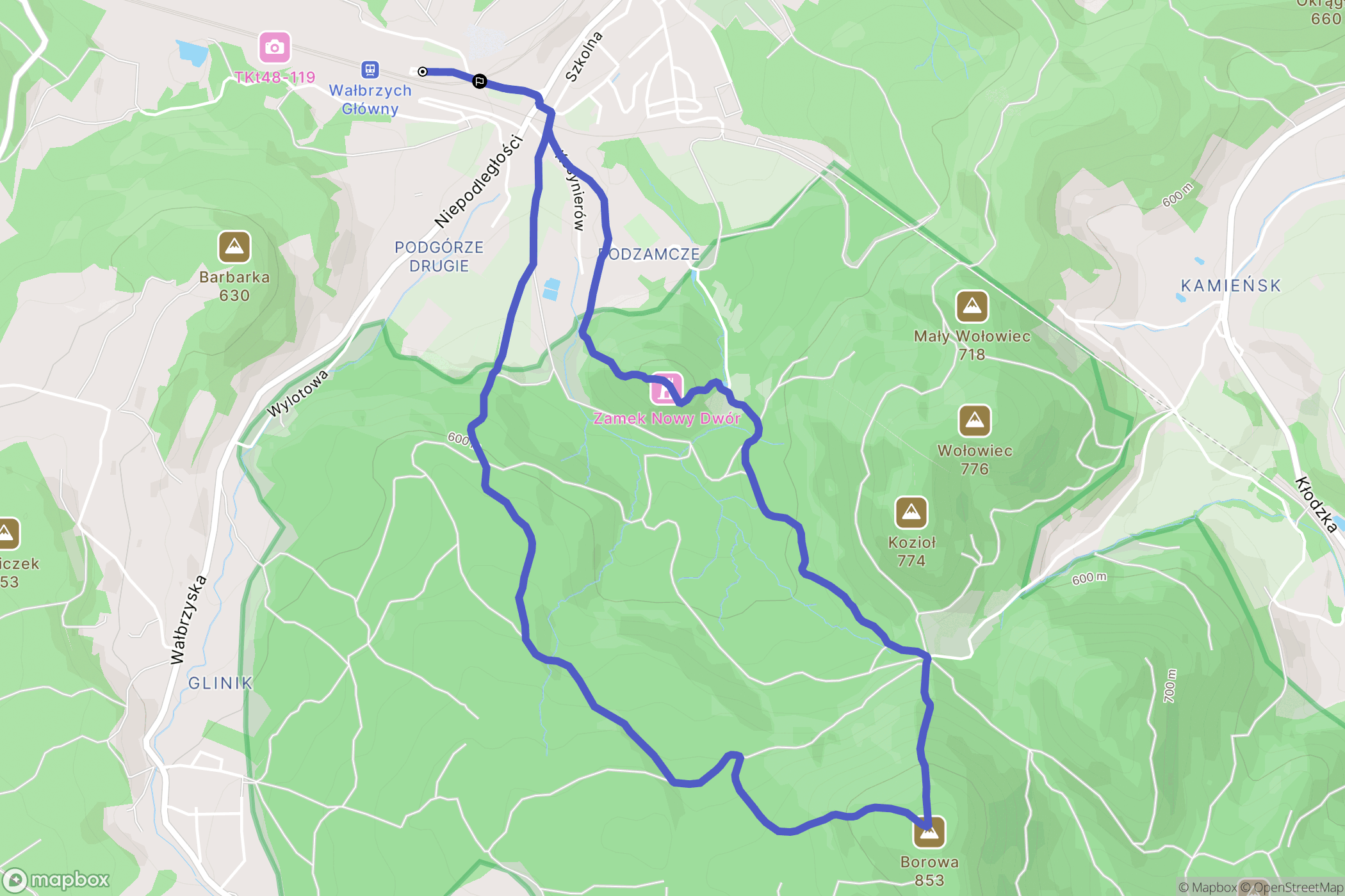 Wałbrzych: mapa trasy - Poland