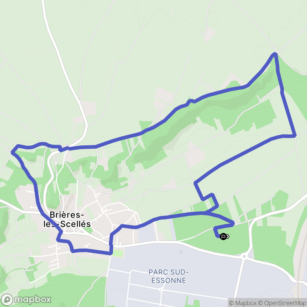 Brières-les-Scellés : carte du parcours de randonnée - France