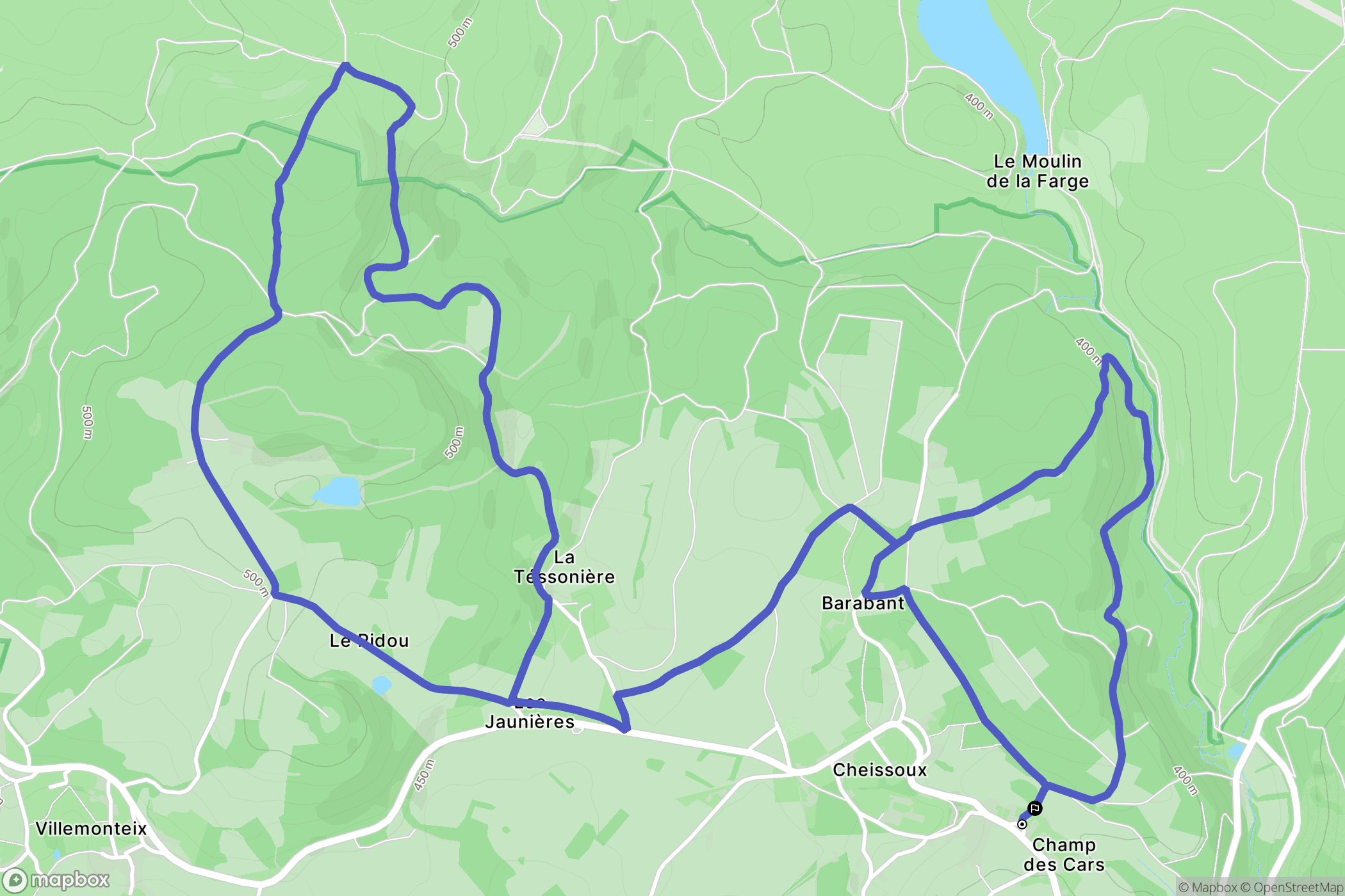 Cheissoux : carte du parcours de randonnée - France