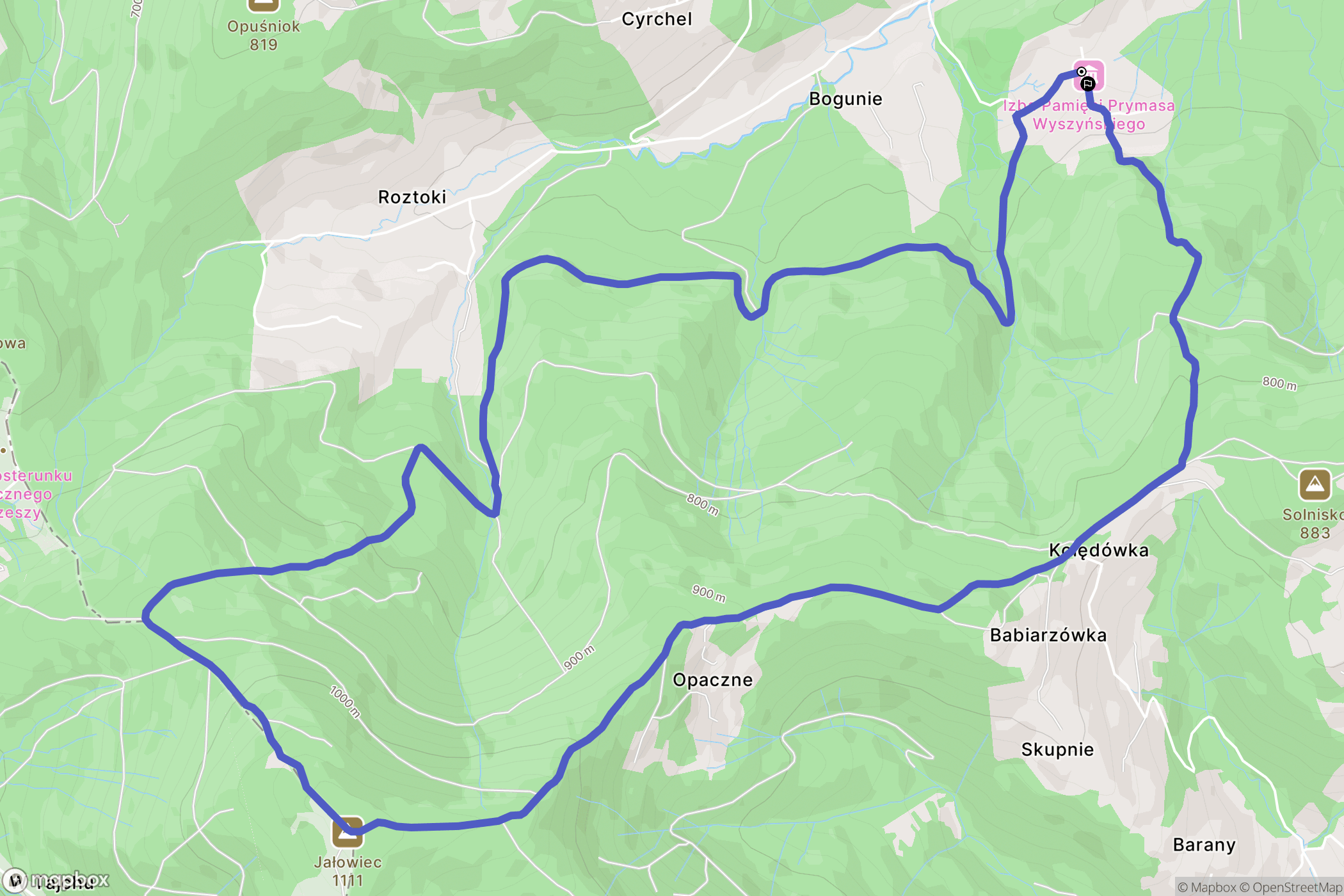 Stryszawa: mapa trasy - Poland