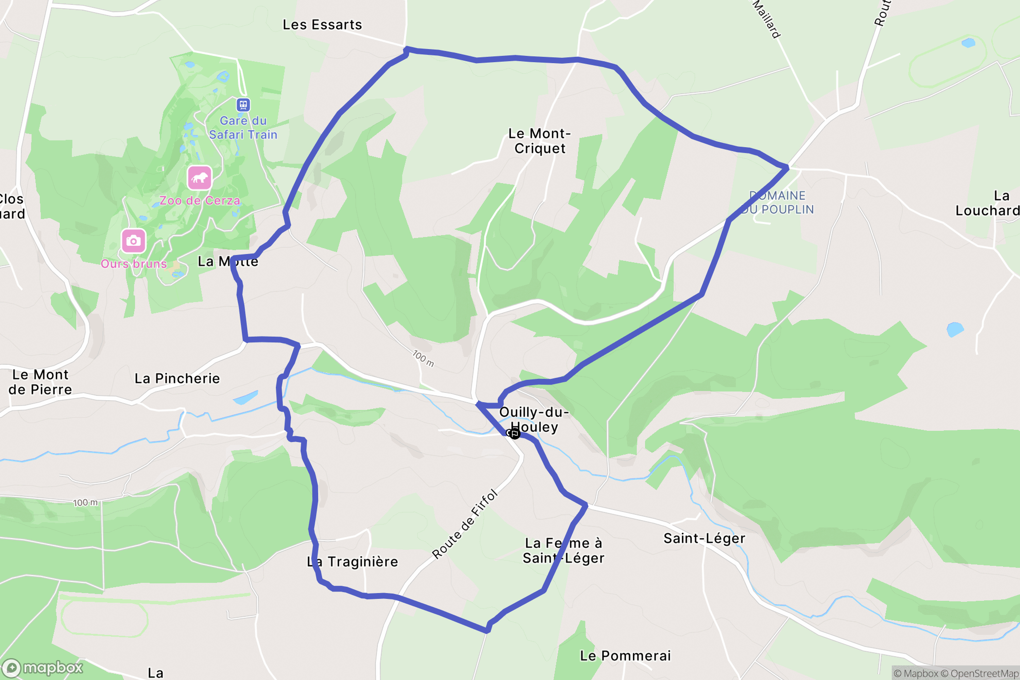 Ouilly-du-Houley : carte du parcours de randonnée - France