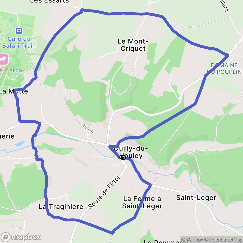 Ouilly-du-Houley : carte du parcours de randonnée - France