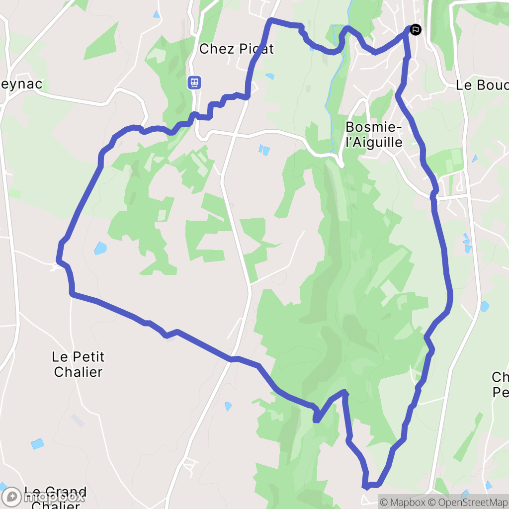 Bosmie-l'Aiguille : carte du parcours de randonnée - France