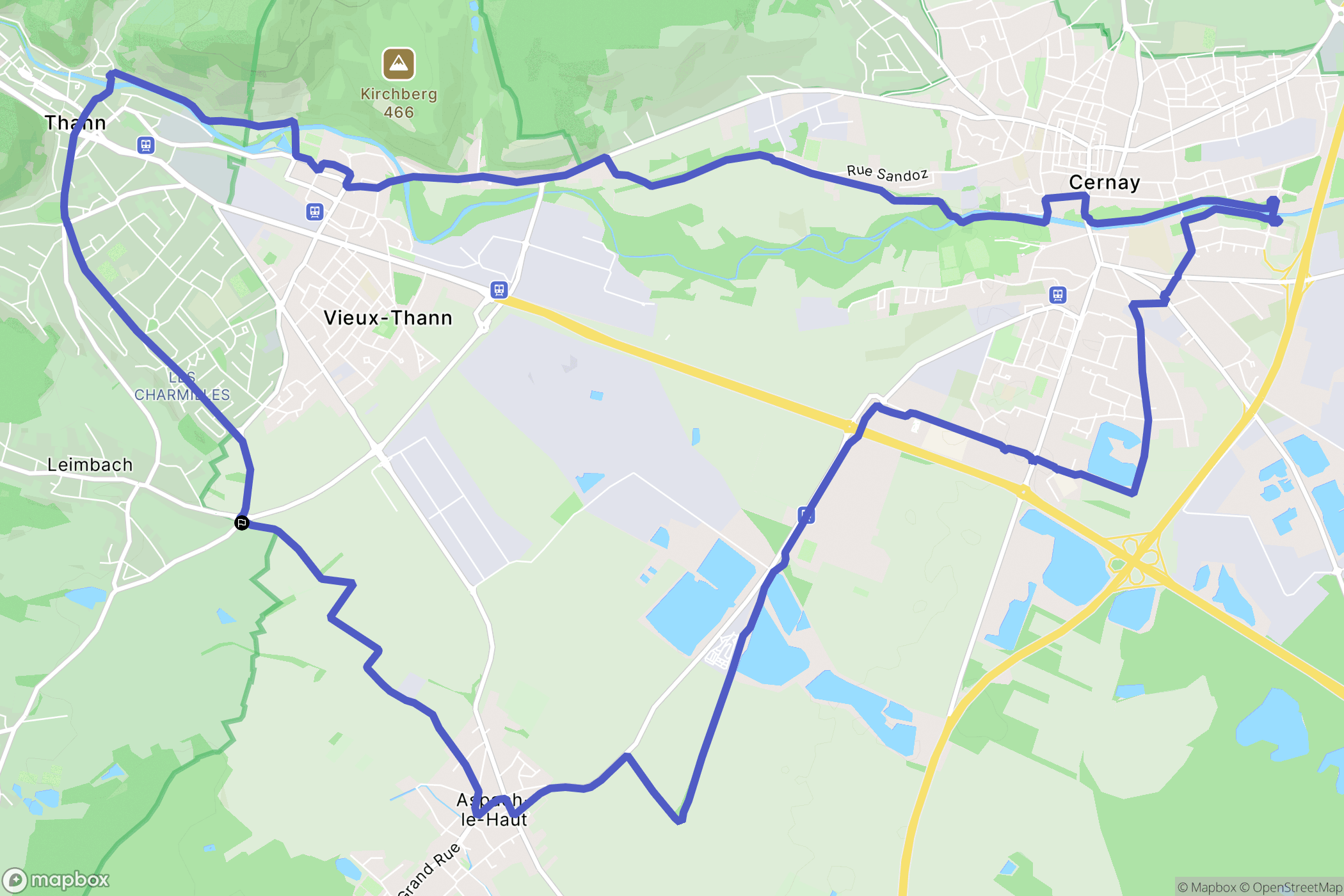 Leimbach : carte du parcours de randonnée - France