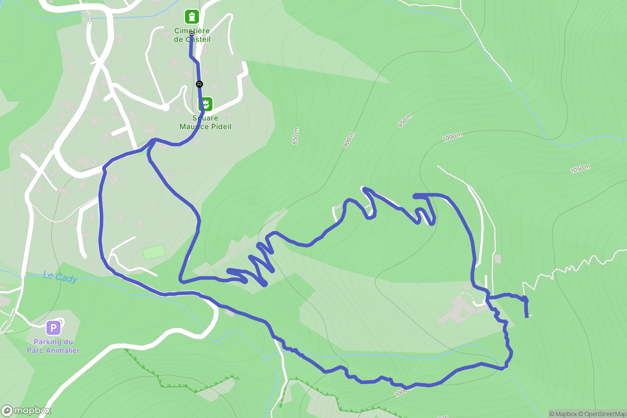 Casteil : carte du parcours de randonnée - France