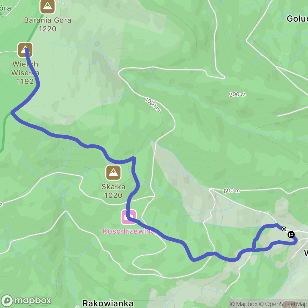 Kamesznica: mapa trasy - Poland
