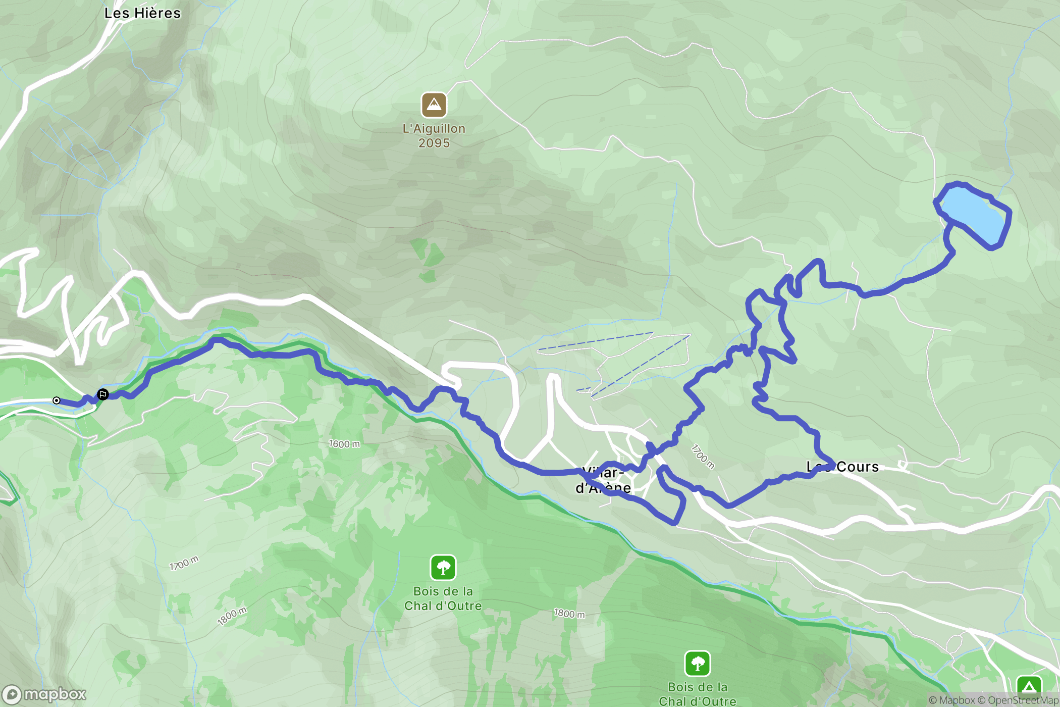 La Grave : carte du parcours de randonnée - France