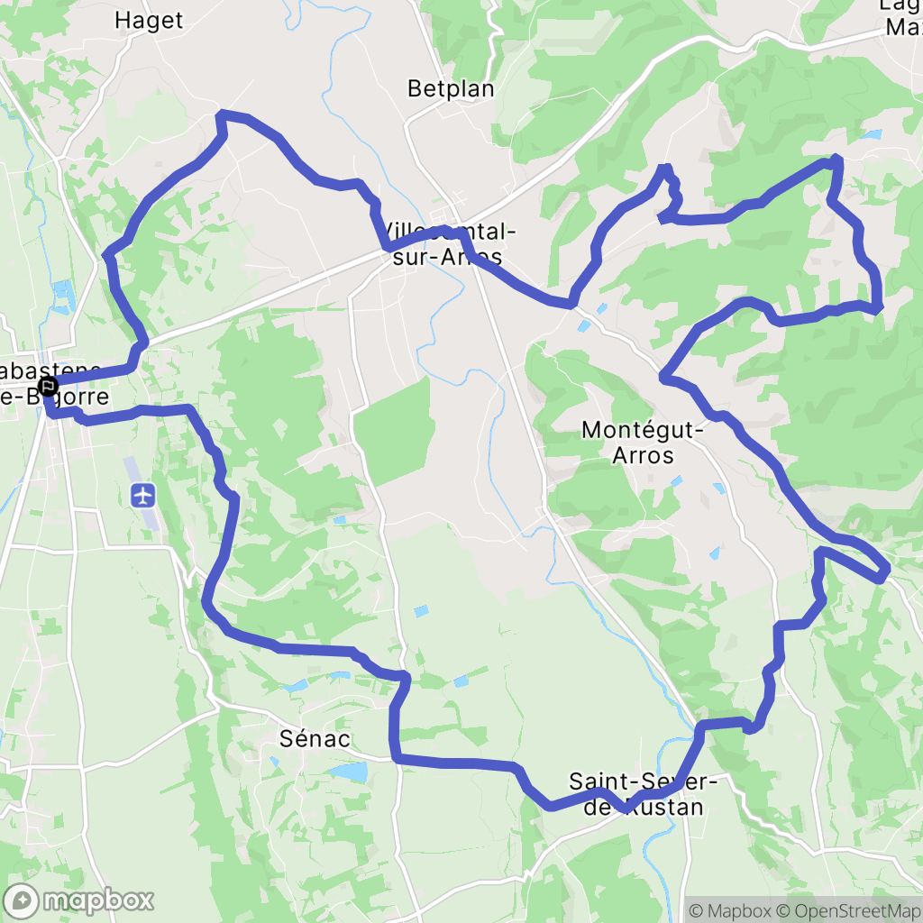 Rabastens-de-Bigorre : carte du parcours de randonnée - France