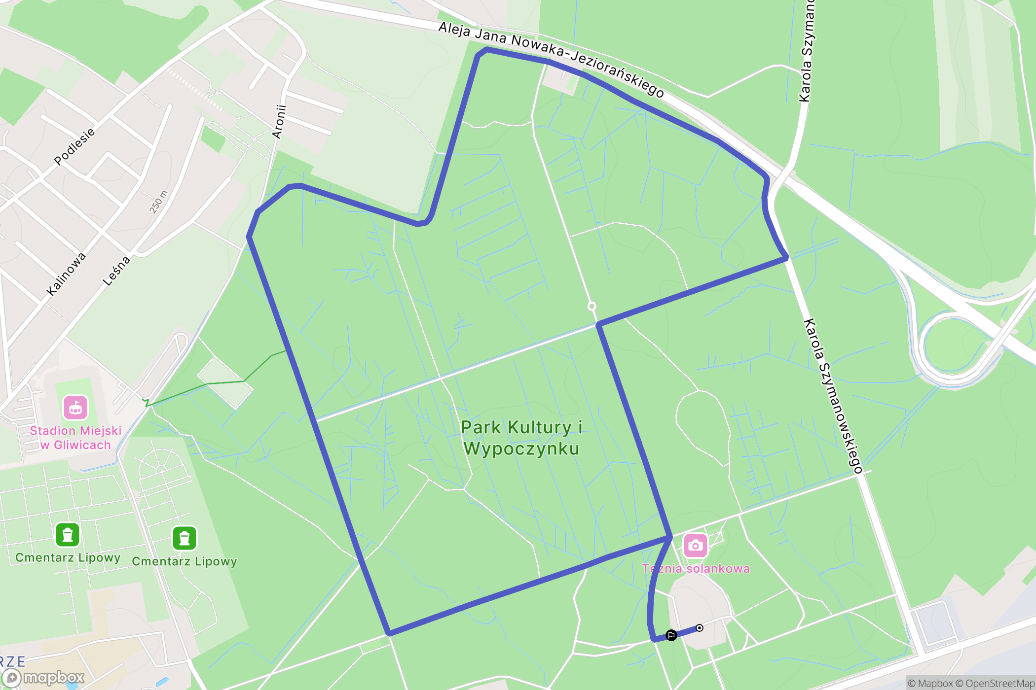 Gliwice: mapa trasy - Poland